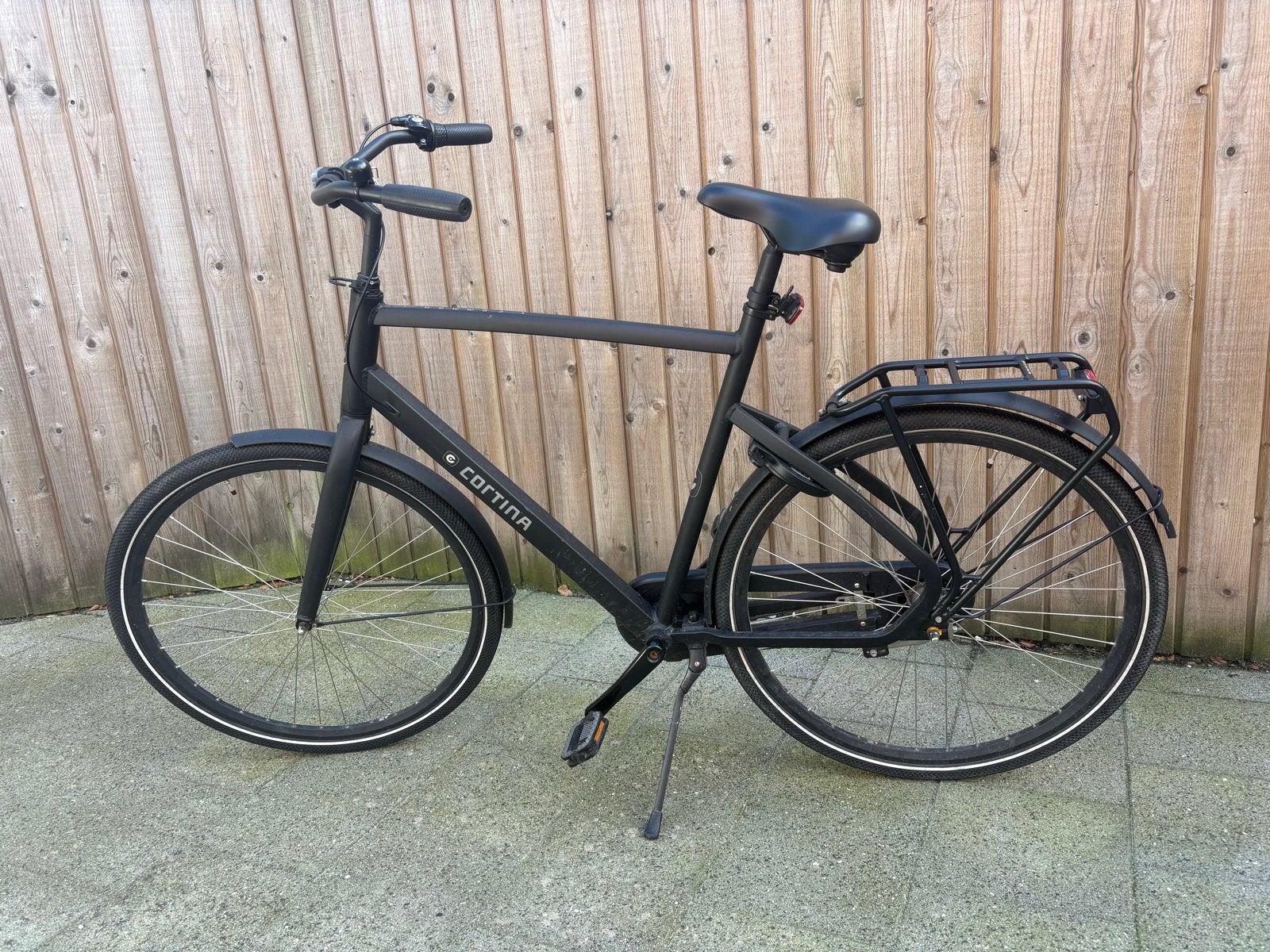 Cortina Common Herenfiets 61cm - Mat Zwart, Overige merken, Terugtraprem, Gebruikt, Versnellingen