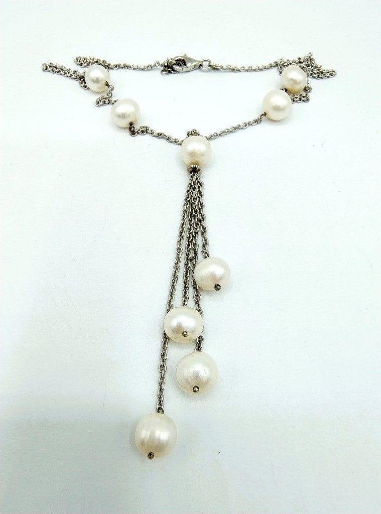 Zilveren ketting met parels, 925, Info@zilverwebsite.nl, Verzenden, Zo goed als nieuw, Zilverwebsite.nl