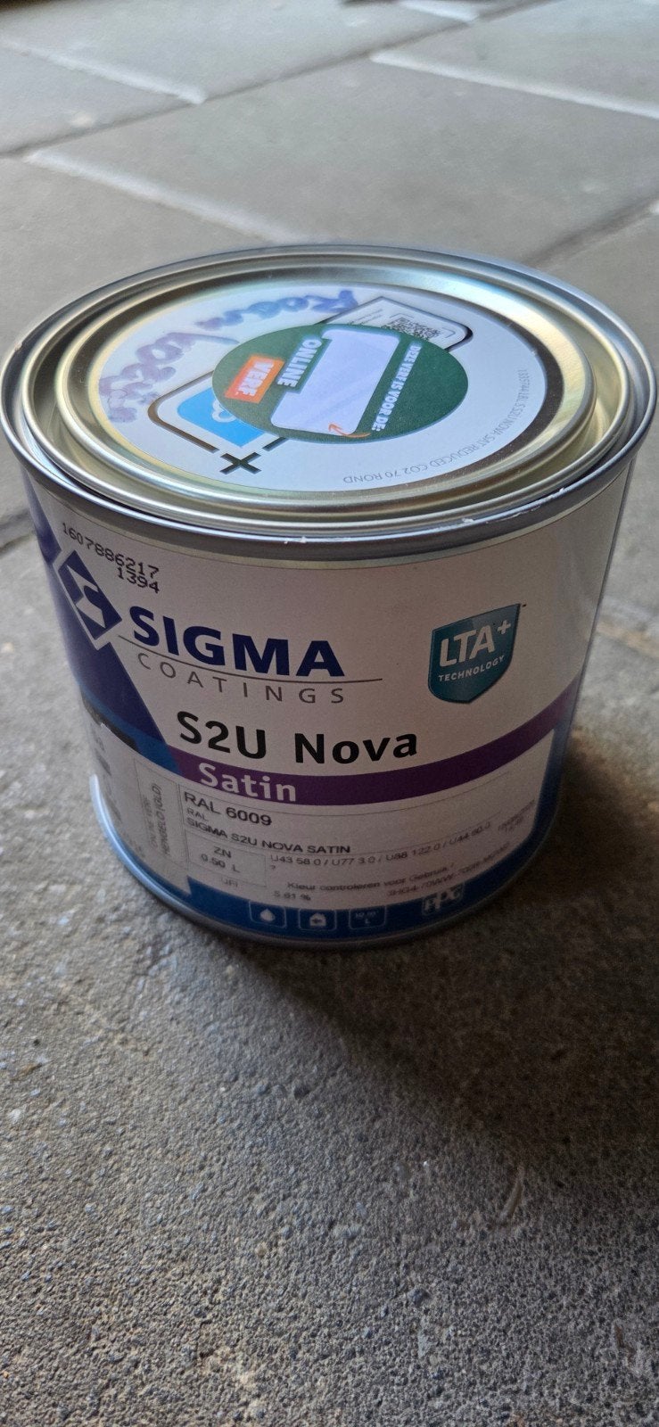 Sigma S2U Nova Satin RAL 6009 Dennengroen 0,5L (ongeopend), Ophalen of Verzenden