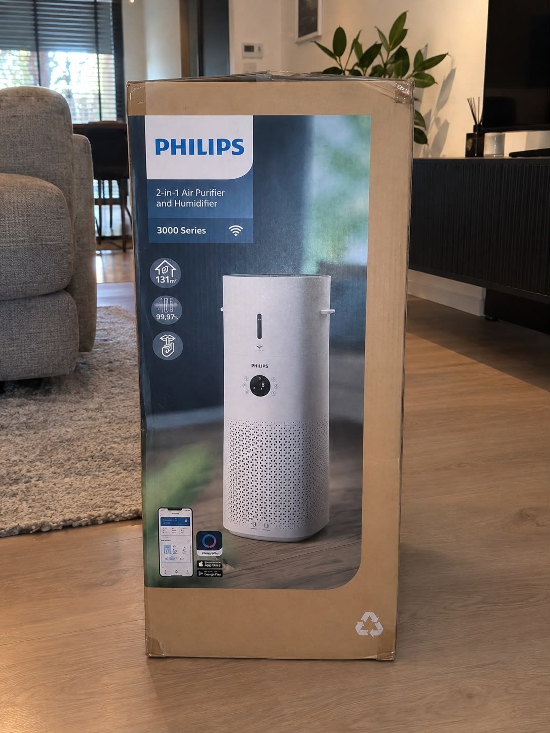Philips 2-in-1 Luchtreiniger & Luchtbevochtiger 3000 Serie, Ophalen, Nieuw, Luchtreiniger