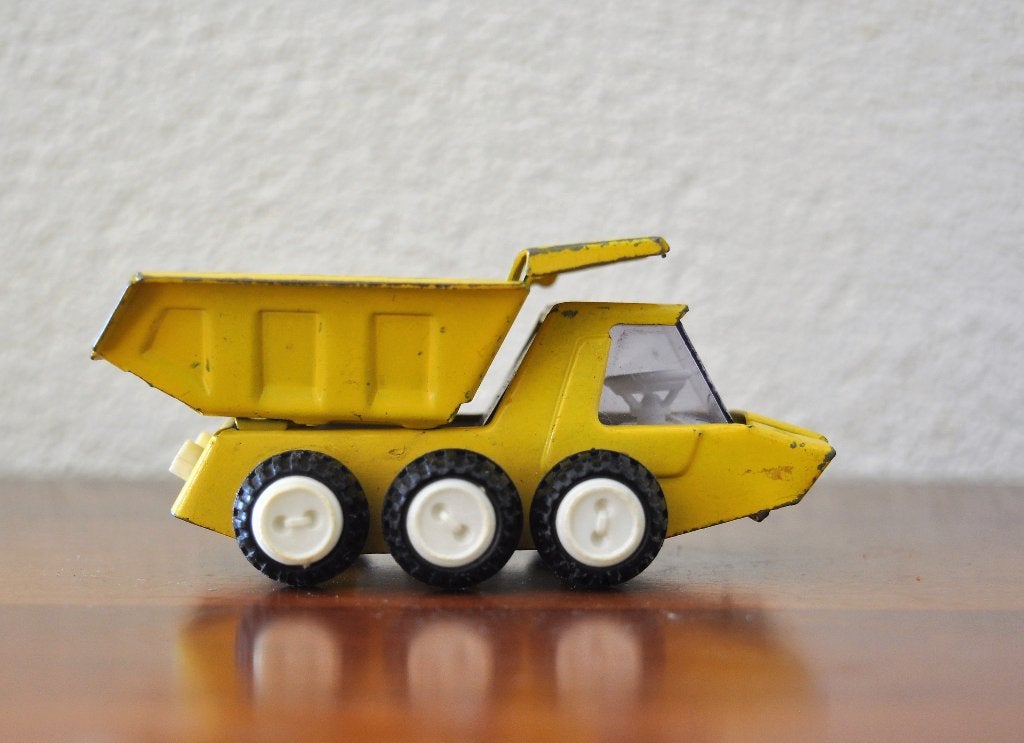 Vintage Buddy L Dump Truck Kiepwagen 10 cm, Ophalen of Verzenden, Gebruikt, Bus of Vrachtwagen