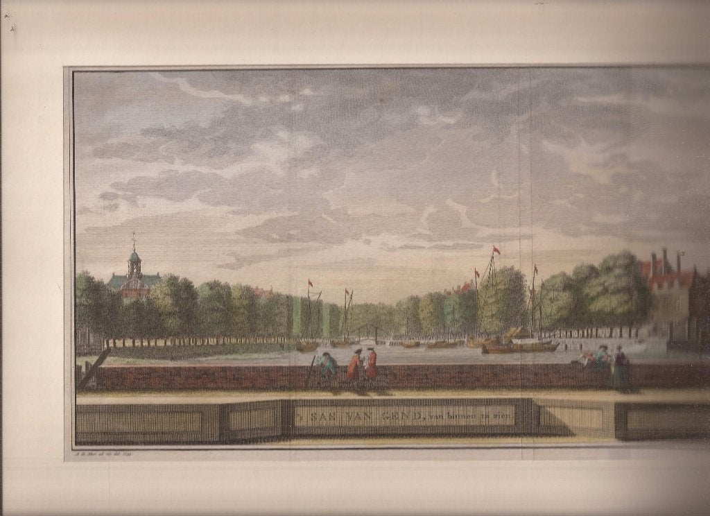 t SAS VAN GEND, van binnen te zien. 1739 Sas van Gent, Gesigneerd, Stadsgezicht, Ophalen of Verzenden, Gravure