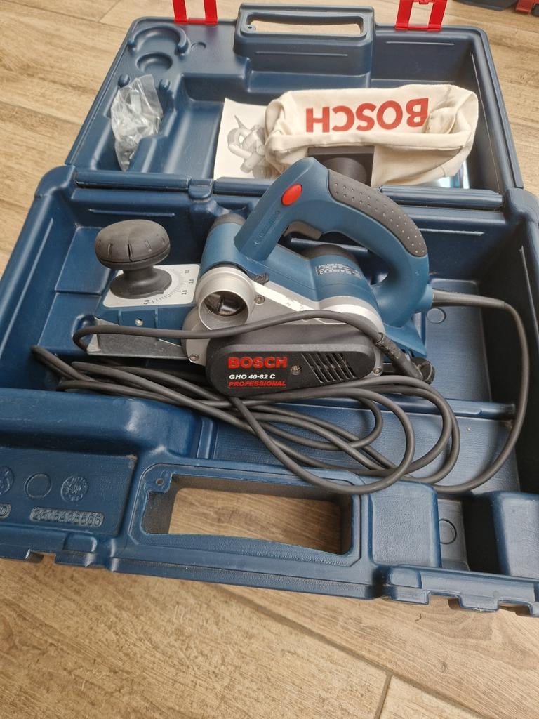 Bosch GHO 40-82 C elektrische schaafmachine in koffer, Ophalen of Verzenden, Gebruikt, Elektrisch