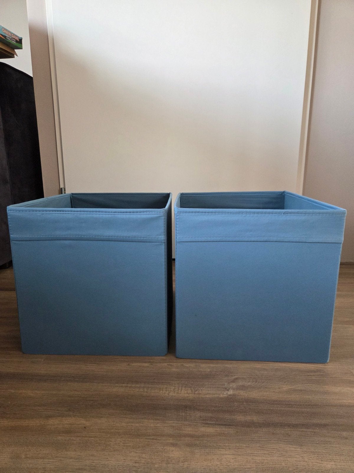 4 blauwe opberg bakken drona Ikea, Gebruikt, Opvouwbaar, Minder dan 50 cm, Ophalen of Verzenden