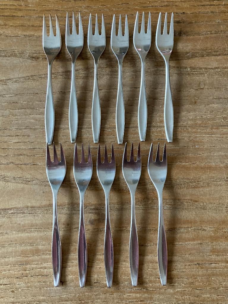11 Vintage verzilverde Keltum Pleet P20 Jolie gebaksvorkjes, Antiek en Kunst, Antiek | Bestek, Ophalen of Verzenden