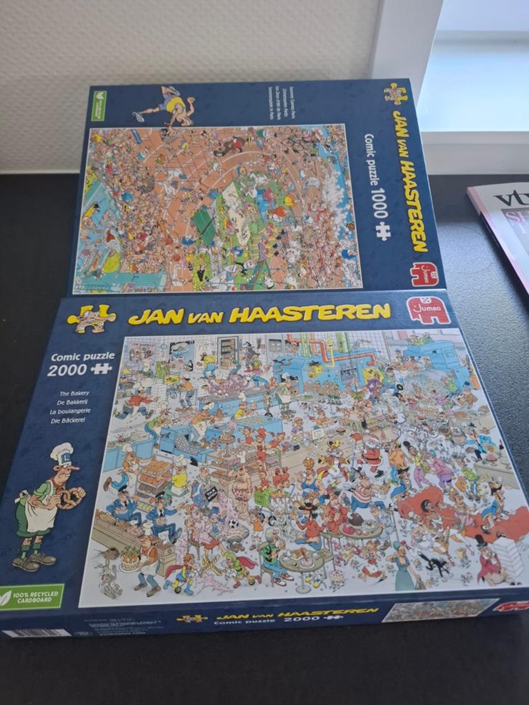 Jan van Haasteren Puzzels: De Bakkerij  & Zomerspelen, Ophalen, Meer dan 1500 stukjes, Zo goed als nieuw, Legpuzzel