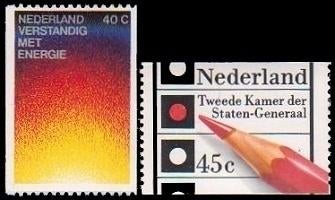1128A - 1129A (jaar 1977) | Energie, verkiezingen (rolzegels, Postzegels en Munten, Postzegels | Nederland, Ophalen of Verzenden