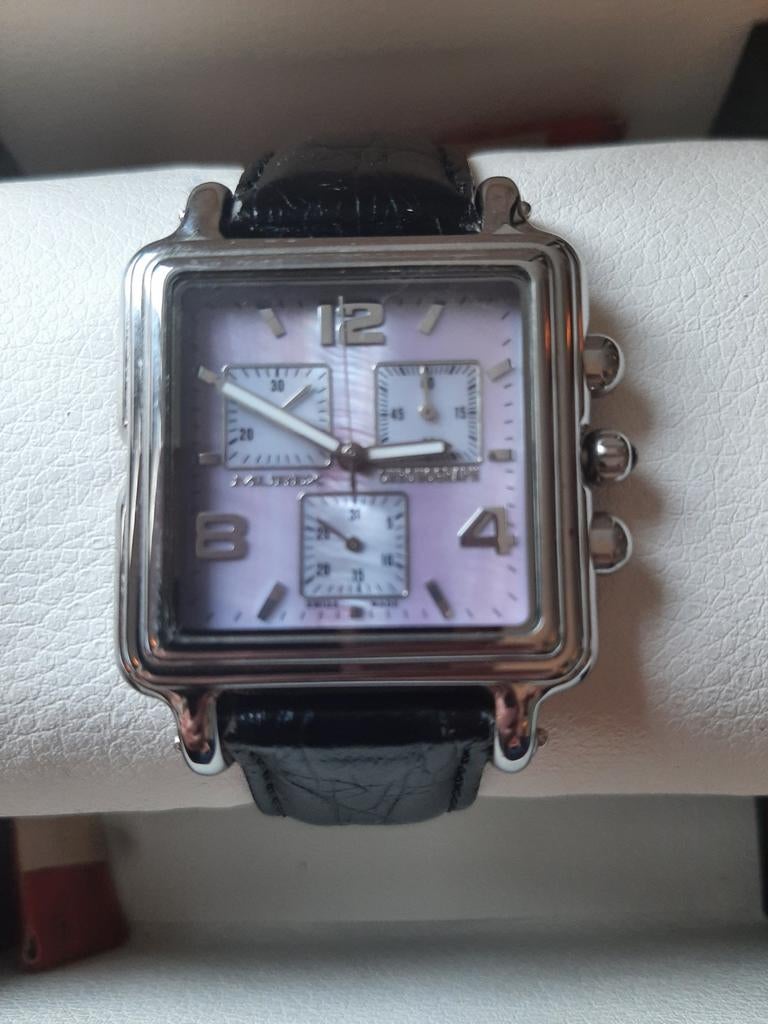 Swiss made Murex herenhorloge 36 mm model tank, Ophalen of Verzenden, Zo goed als nieuw, Staal, Overige merken
