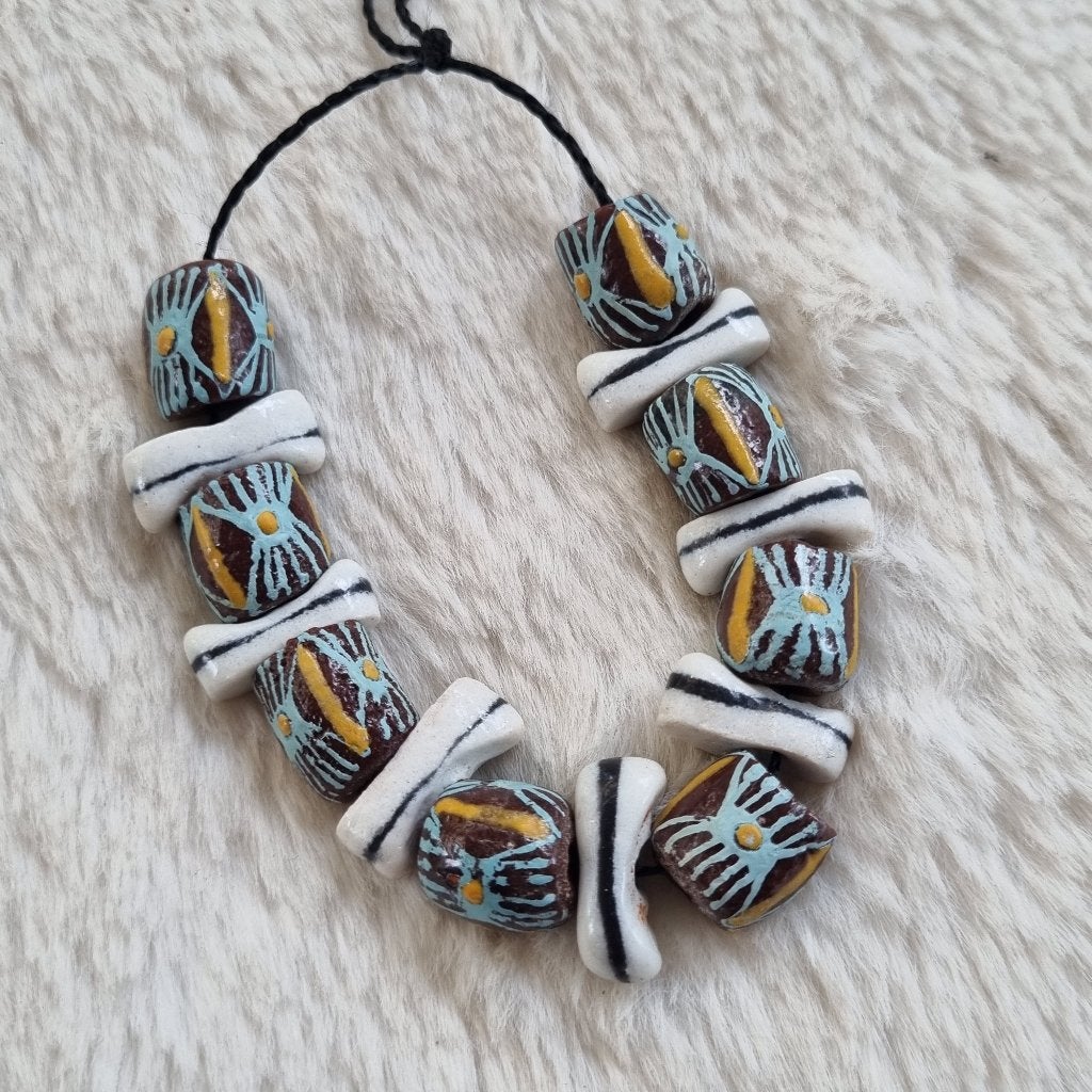 Afrikaanse glaskralen krobo tradebeads Ghana handelskralen, Kraal, Verzenden, NL, Nieuw