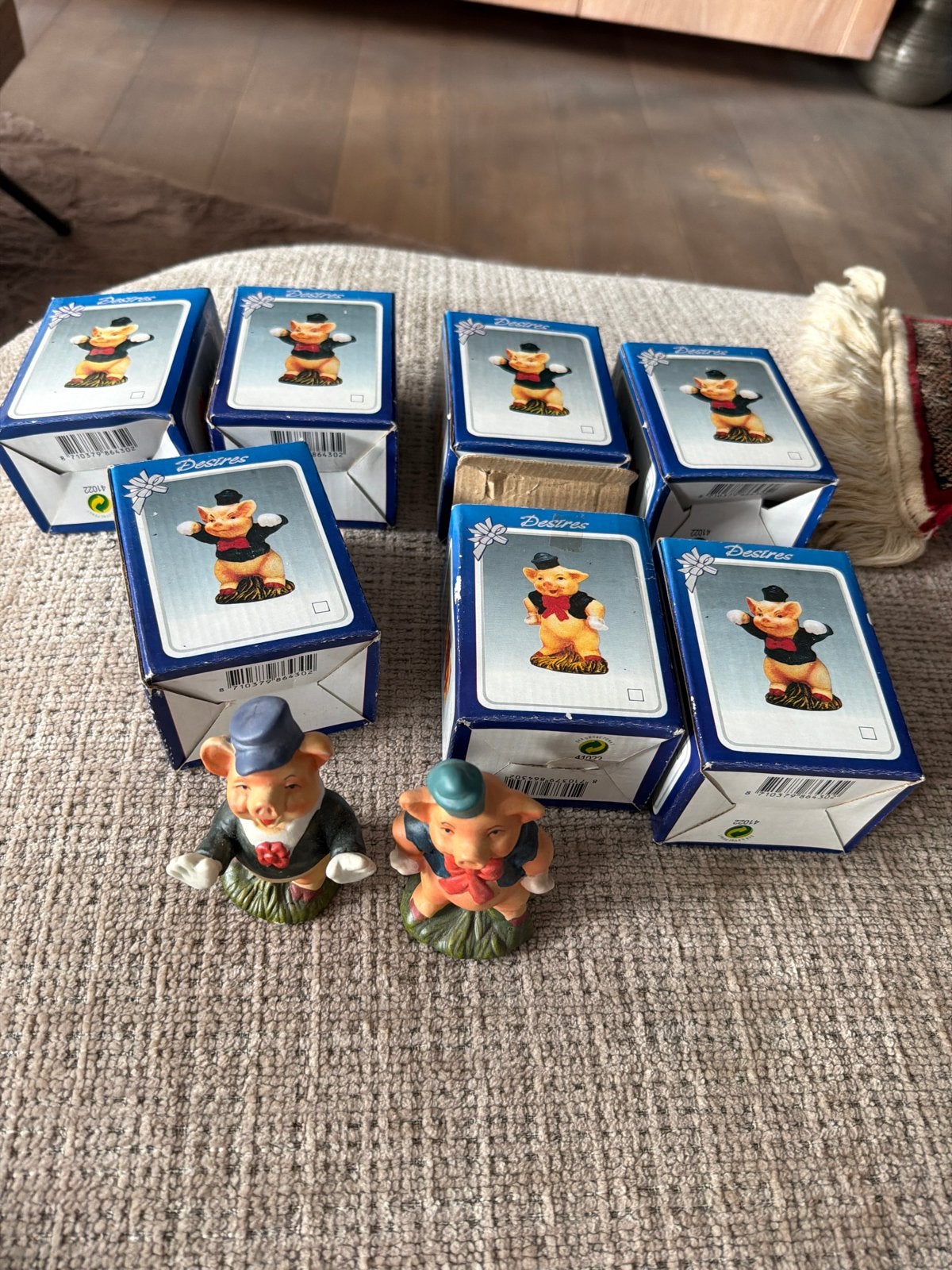 8 stuks vintage Desires varkentjes beeldjes jaren 70/80, Ophalen of Verzenden, Zo goed als nieuw