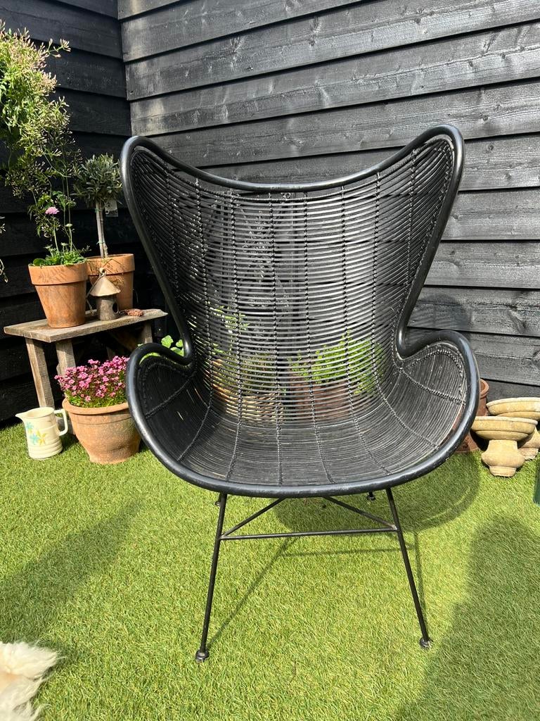 Hkliving rotan Egg chair design indoor, Huis en Inrichting, Fauteuils, Ophalen, Zo goed als nieuw, 75 tot 100 cm