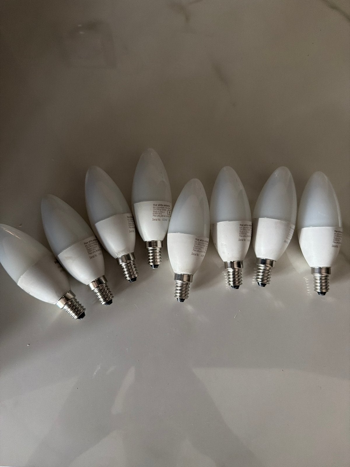 8x Philips Hue White Ambiance E14 Kaarslampen, Ophalen, Wit, Kunststof, E14 (klein)