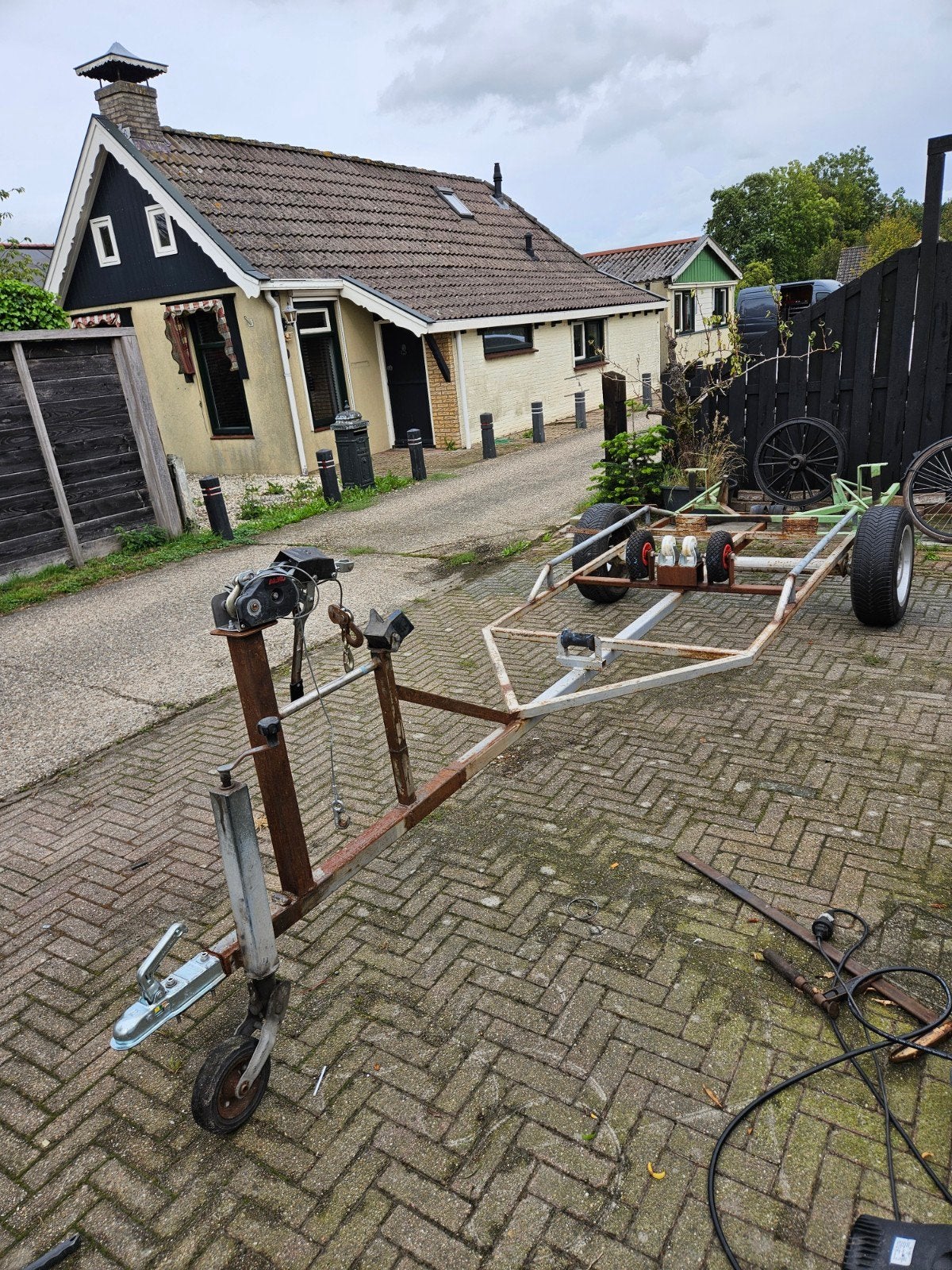 Boot trailer opknapper met nieuwe koppeling en wiellager, Watersport en Boten, Ophalen of Verzenden, Gebruikt, Overige typen, Zeilboot of Motorboot