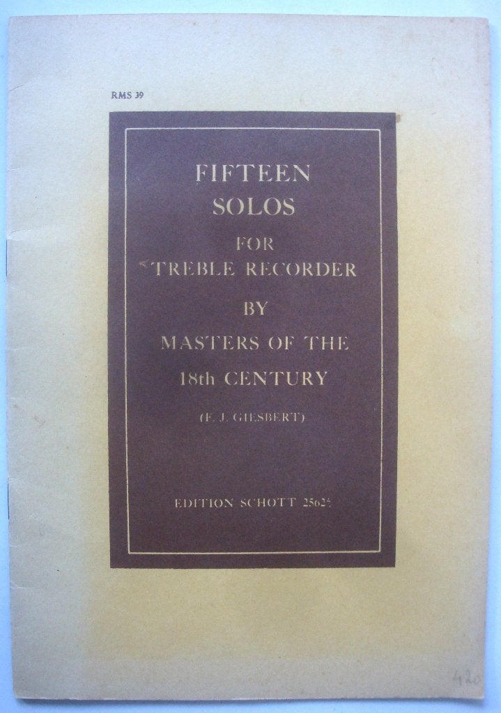 Fifteen Solos for Treble Recorder by Masters of the 18th Cen, Klassiek, Ophalen of Verzenden, Zo goed als nieuw, Thema