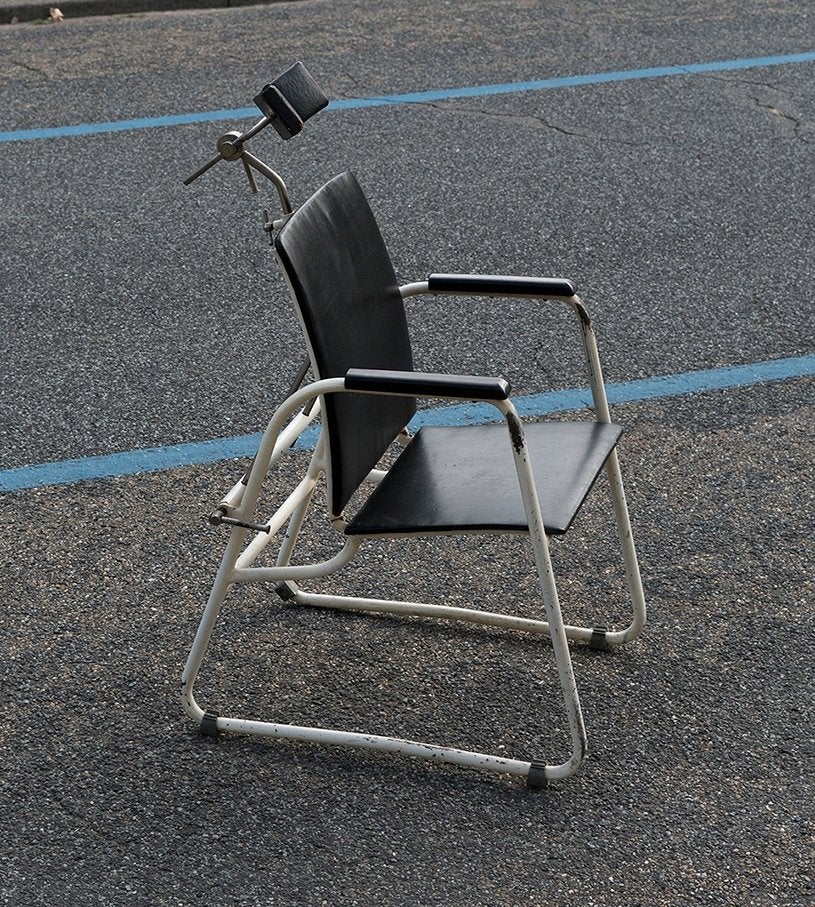 Metalen Bauhaus stijl ( behandel ?) stoel., Ophalen, Gebruikt, Zwart, Onbekend