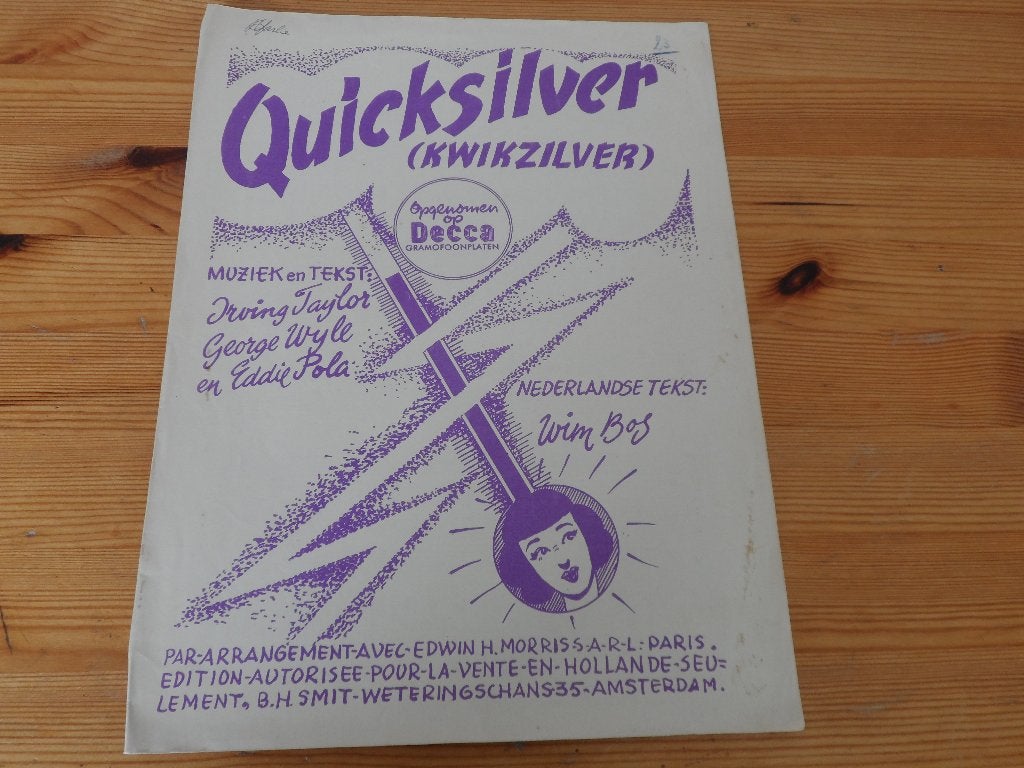 Quicksilver - kwikzilver - taylor / wyle / pola, Muziek en Instrumenten, Bladmuziek, Gebruikt, Gitaar, Ophalen of Verzenden, Artiest of Componist