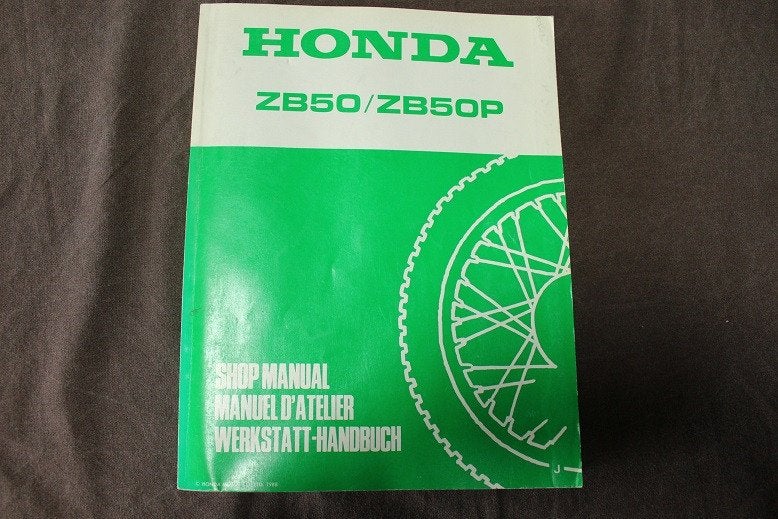 Honda ZB50 ZB50P 1988 workshop manual werkstatt handbuch, Ophalen of Verzenden, Gebruikt