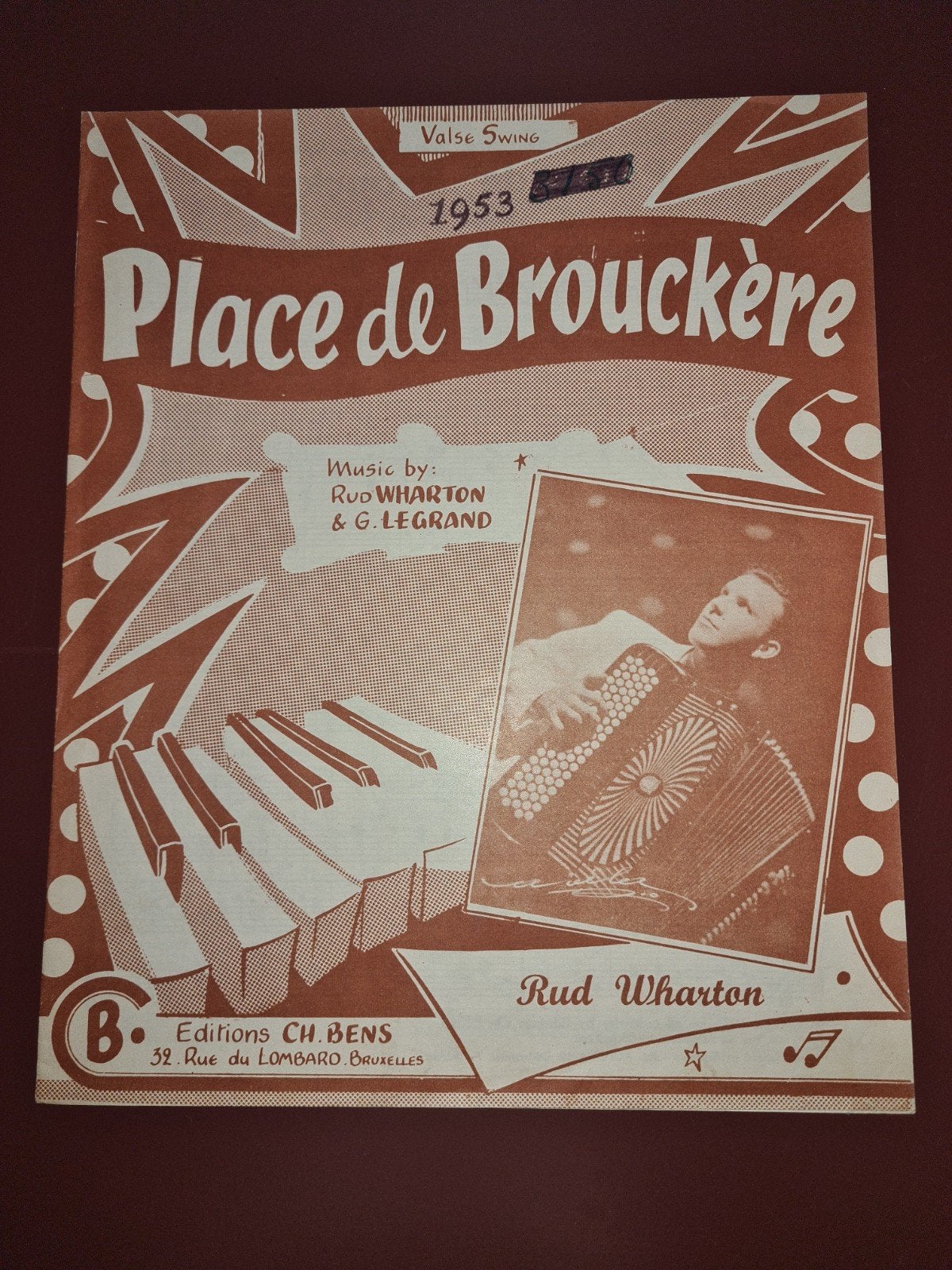 Place de Brouckère - Valse Swing bladmuziek (1953), Gebruikt, Piano, Overige soorten, Ophalen of Verzenden