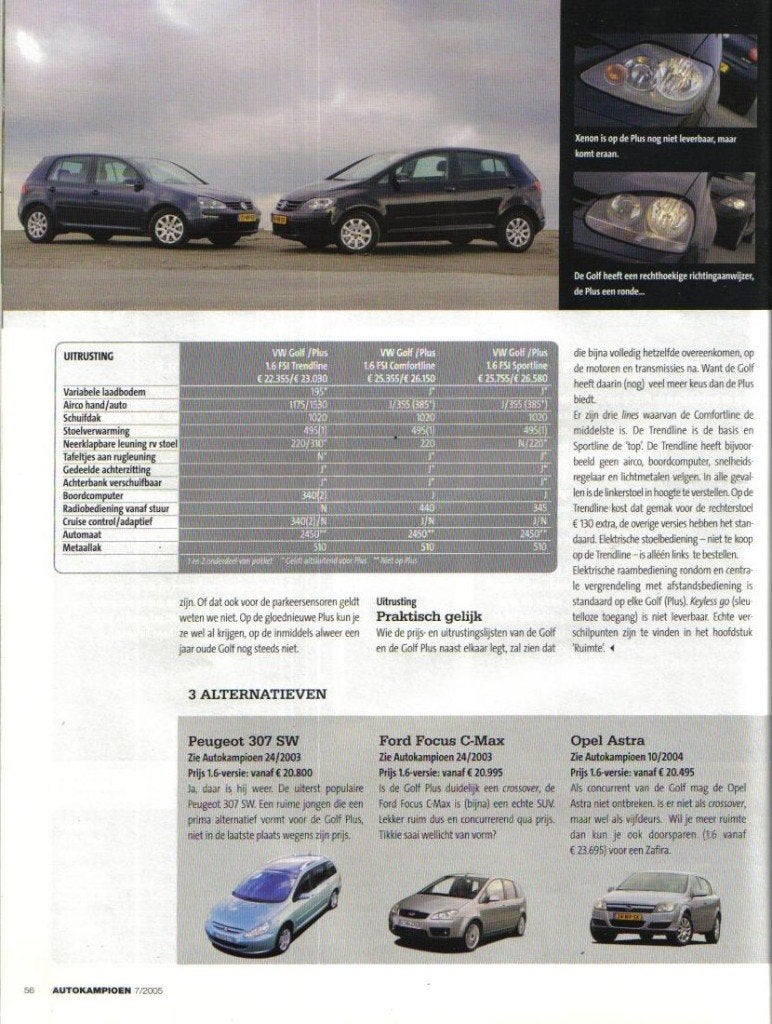 Autokampioen dubbeltest VW Golf en Golf Plus 2005, Boeken, Ophalen of Verzenden, Gelezen, Volkswagen