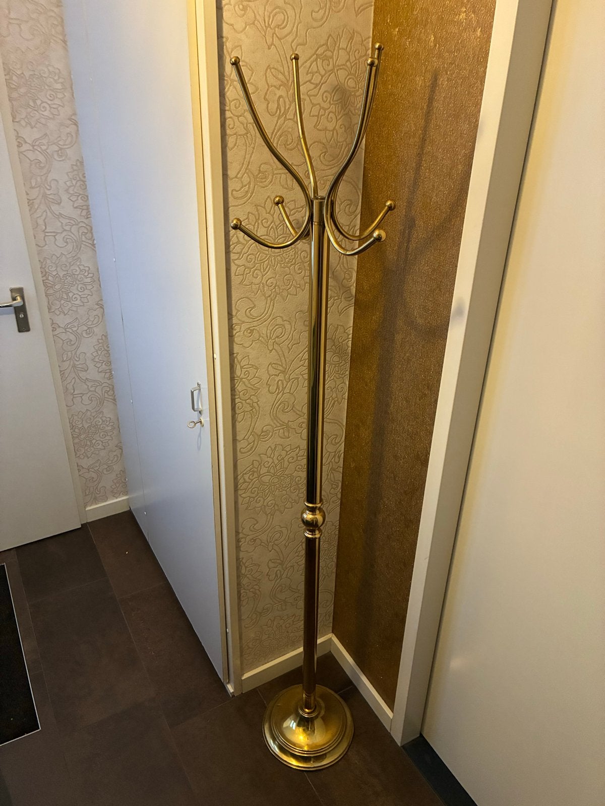 Vintage Messing Kapstok - Staande Garderobe, Ophalen, Gebruikt, Metaal, Staande kapstok