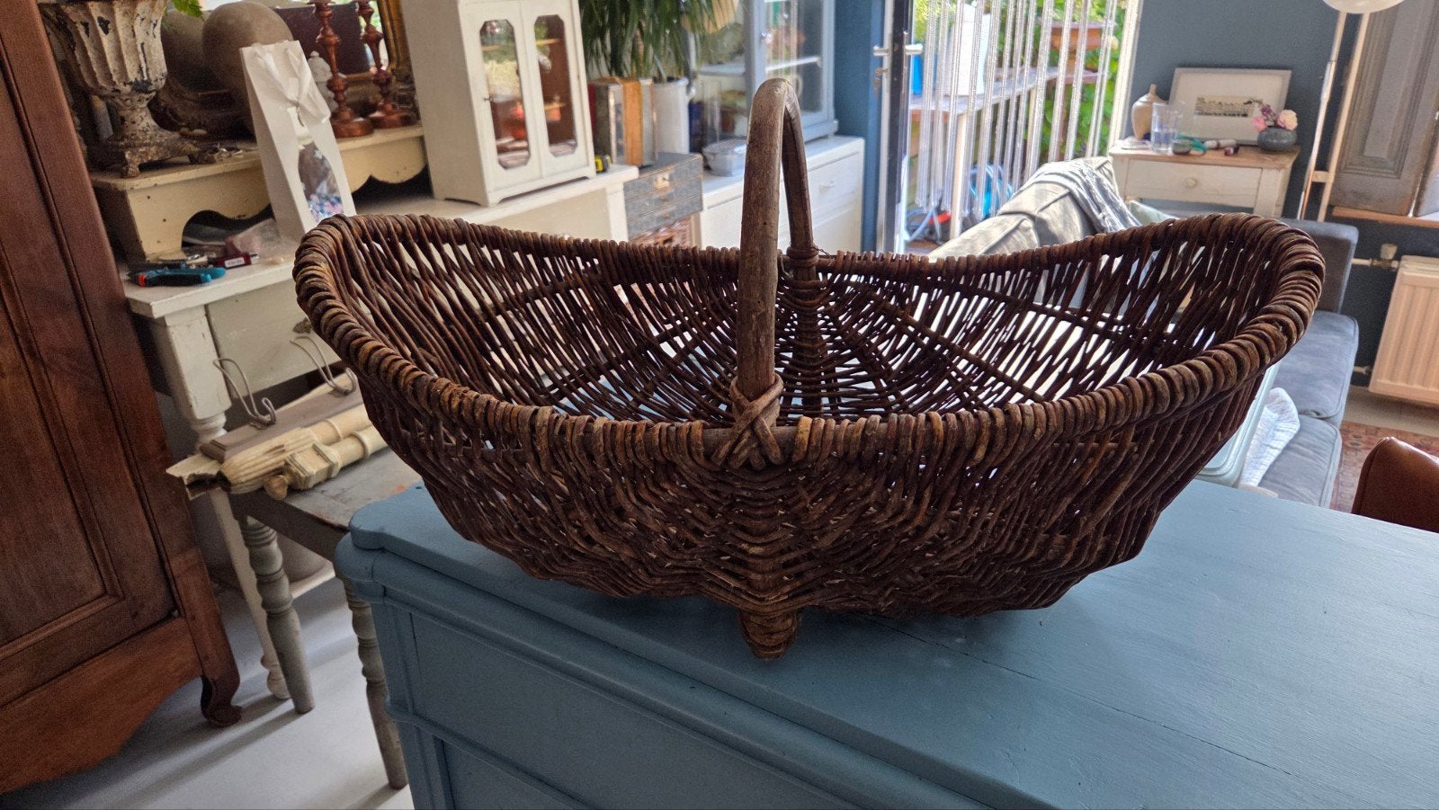 Grote oude Brocante Franse plukmand in goede staat, Ophalen