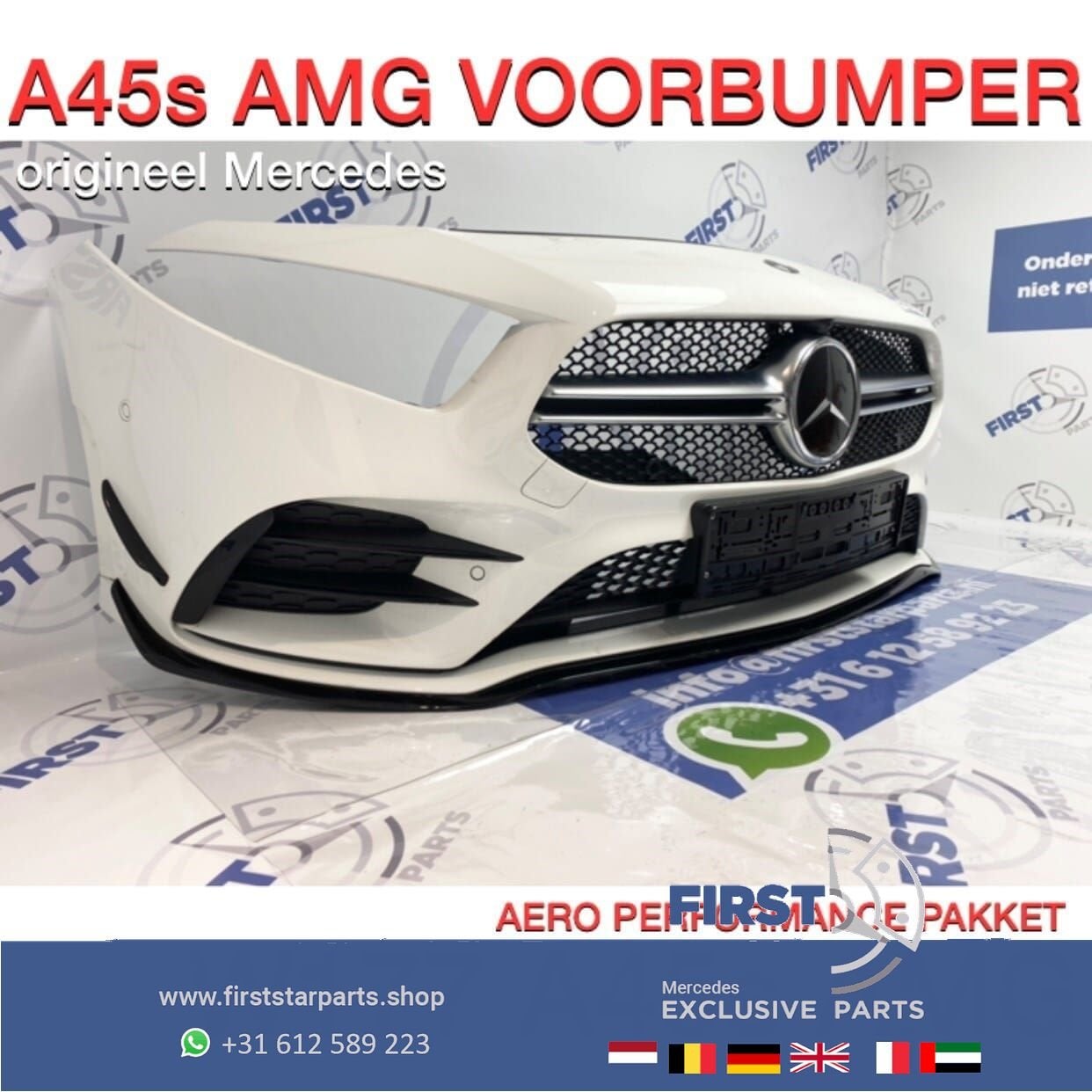 W177 A KLASSE 2021 A35 AMG VOORBUMPER WIT AERO PERFORMANCE P