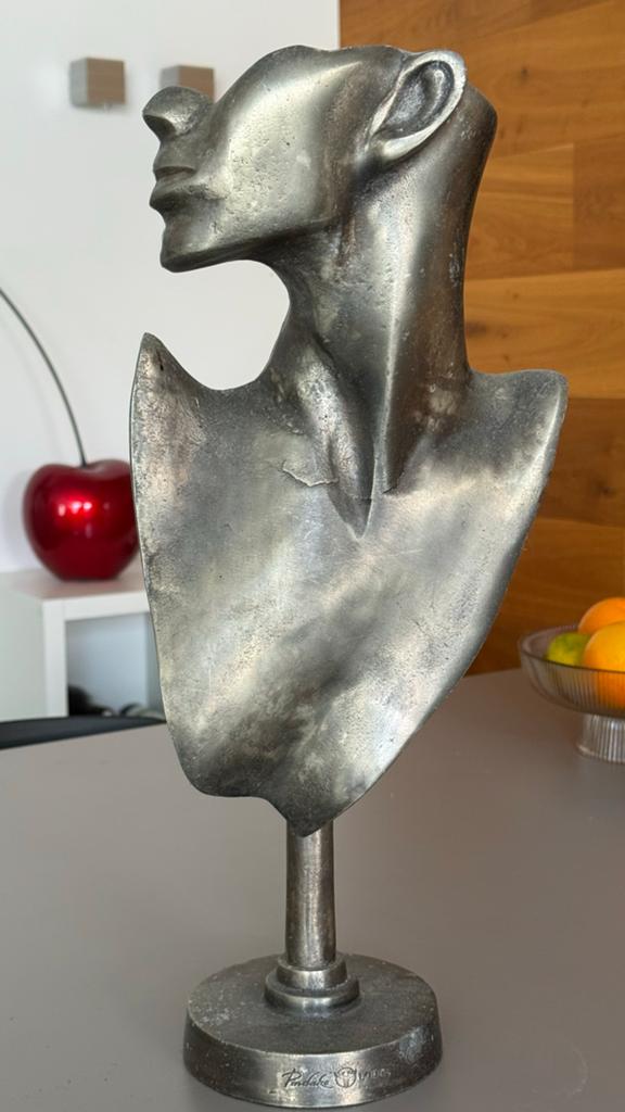 Design aluminium buste – Raw Pewter finish – 46 cm, Buste, Ophalen of Verzenden, 20 - 50 cm, Modern