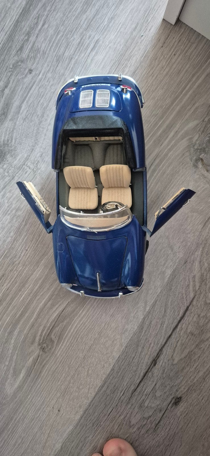 Burago Porsche 356 Schaalmodel - Blauw, Ophalen of Verzenden, Zo goed als nieuw, Auto