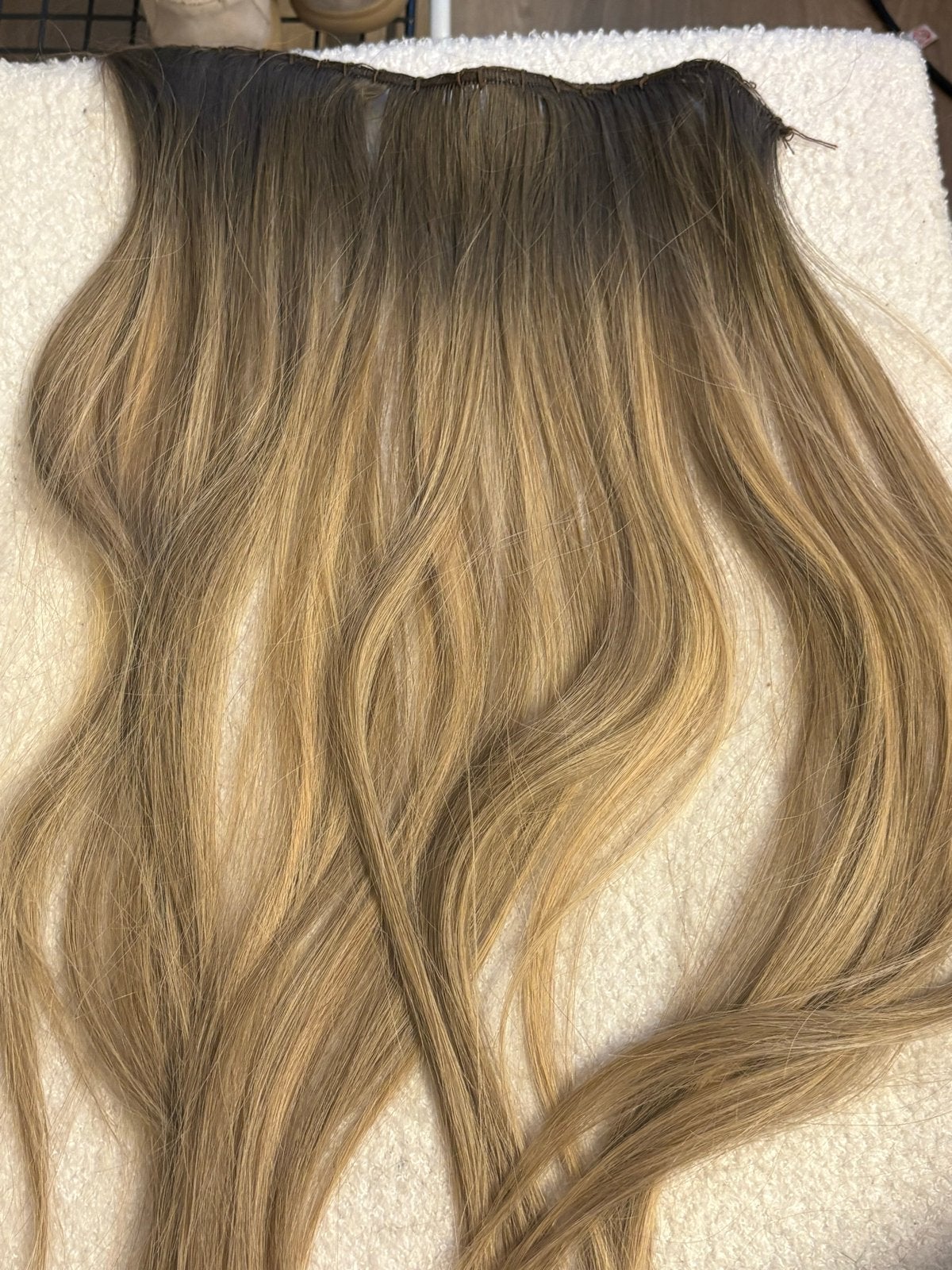 extensions- Ombre blond/bruin, Ophalen, Zo goed als nieuw, Pruik of Haarverlenging