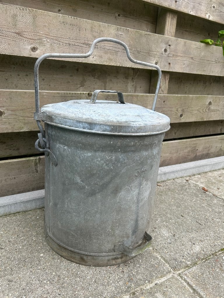 Brocante plantenbak van zink, Tuin en Terras, Bloembakken en Plantenbakken, Ophalen, Gebruikt, Rond, Balkon