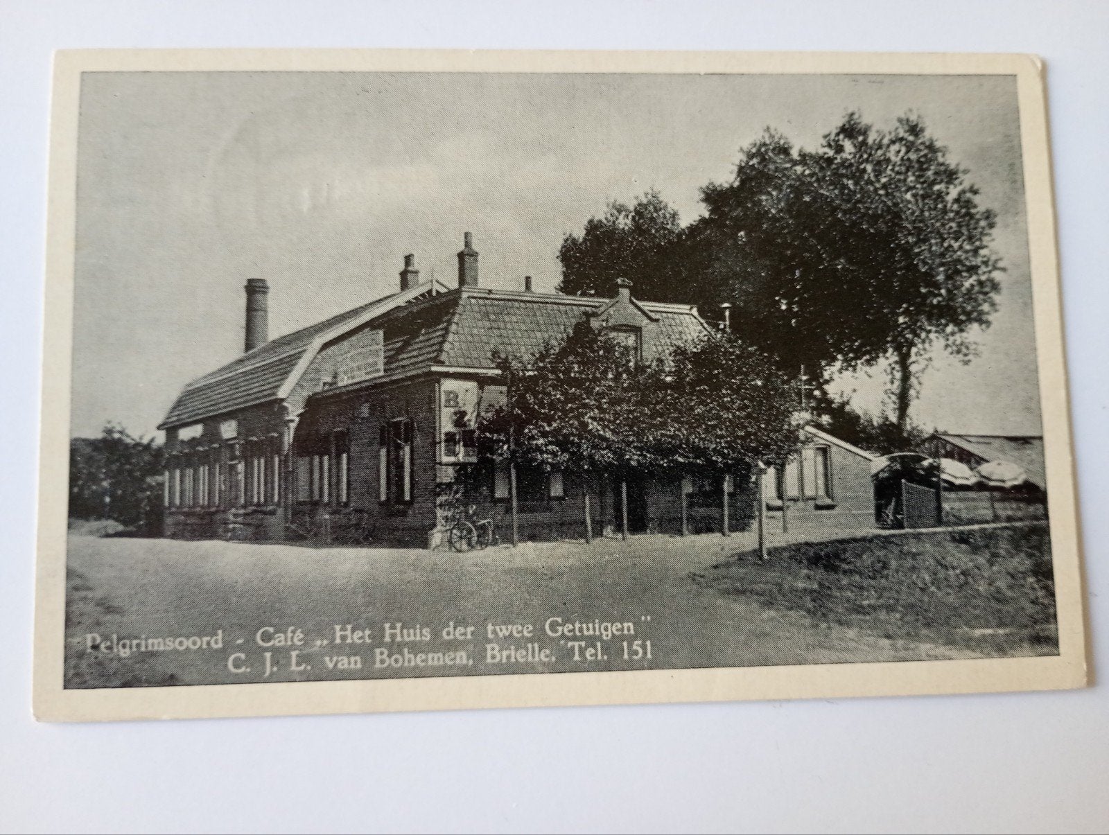 Brielle Café Restaurant Het huis der twee Getuigen 1958, Ophalen of Verzenden, 1940 tot 1960, Gelopen, Zuid-Holland