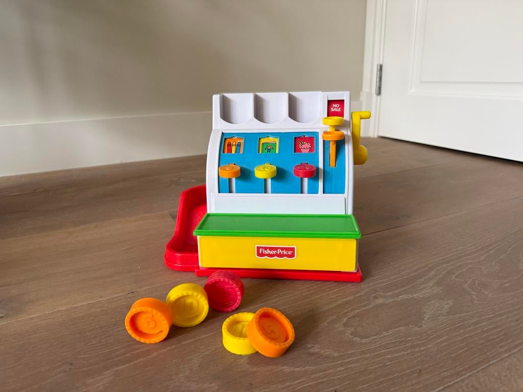 Fisher-Price Kassa Speelgoed met Munten, Ophalen of Verzenden, Gebruikt, Speelset, Met geluid