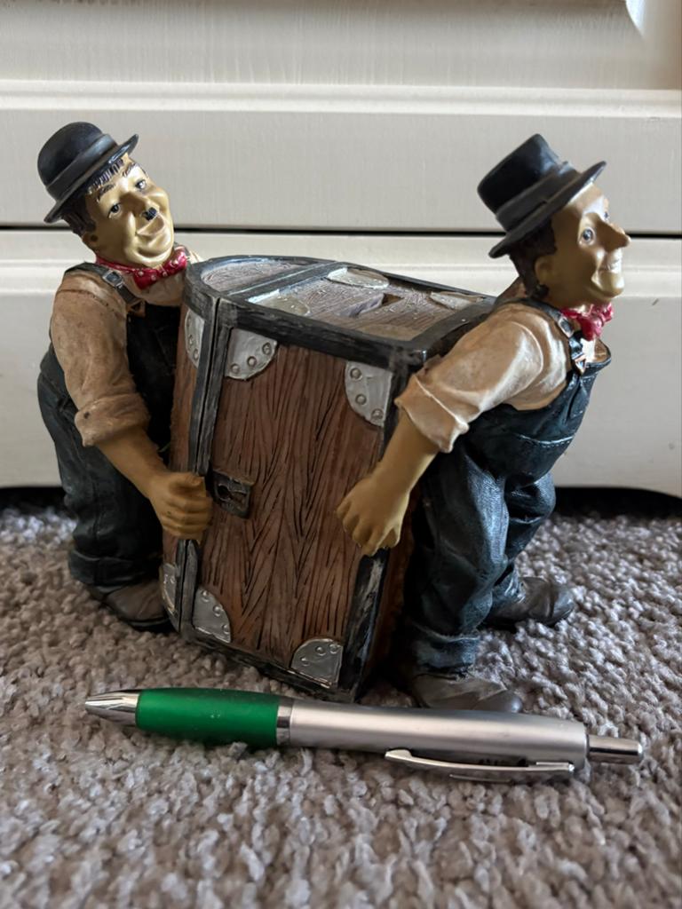 Vintage Laurel & Hardy Spaarpot - Decoratief & Uniek, Ophalen, Gebruikt, Overige materialen, Strip- of Tekenfilmfiguur