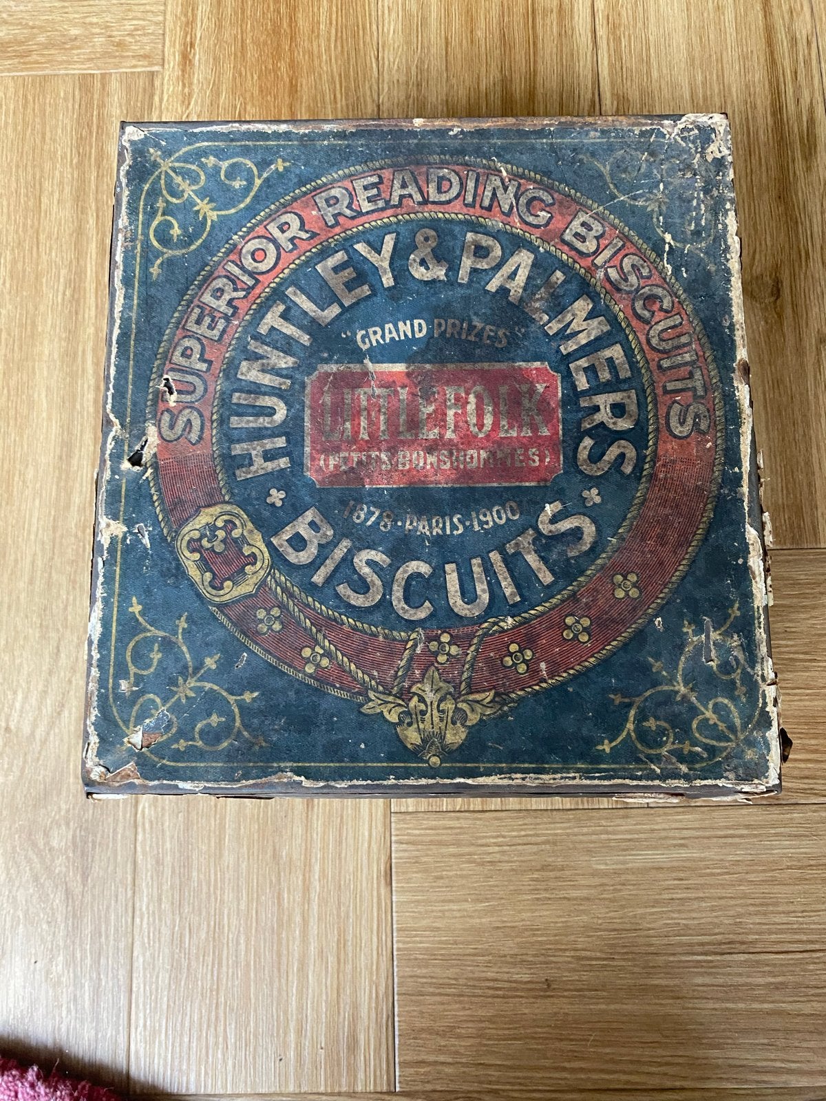 Antieke Huntley & Palmers koekblik - Superior Biscuits, Ophalen of Verzenden, Gebruikt, Koek(jes), Overige merken