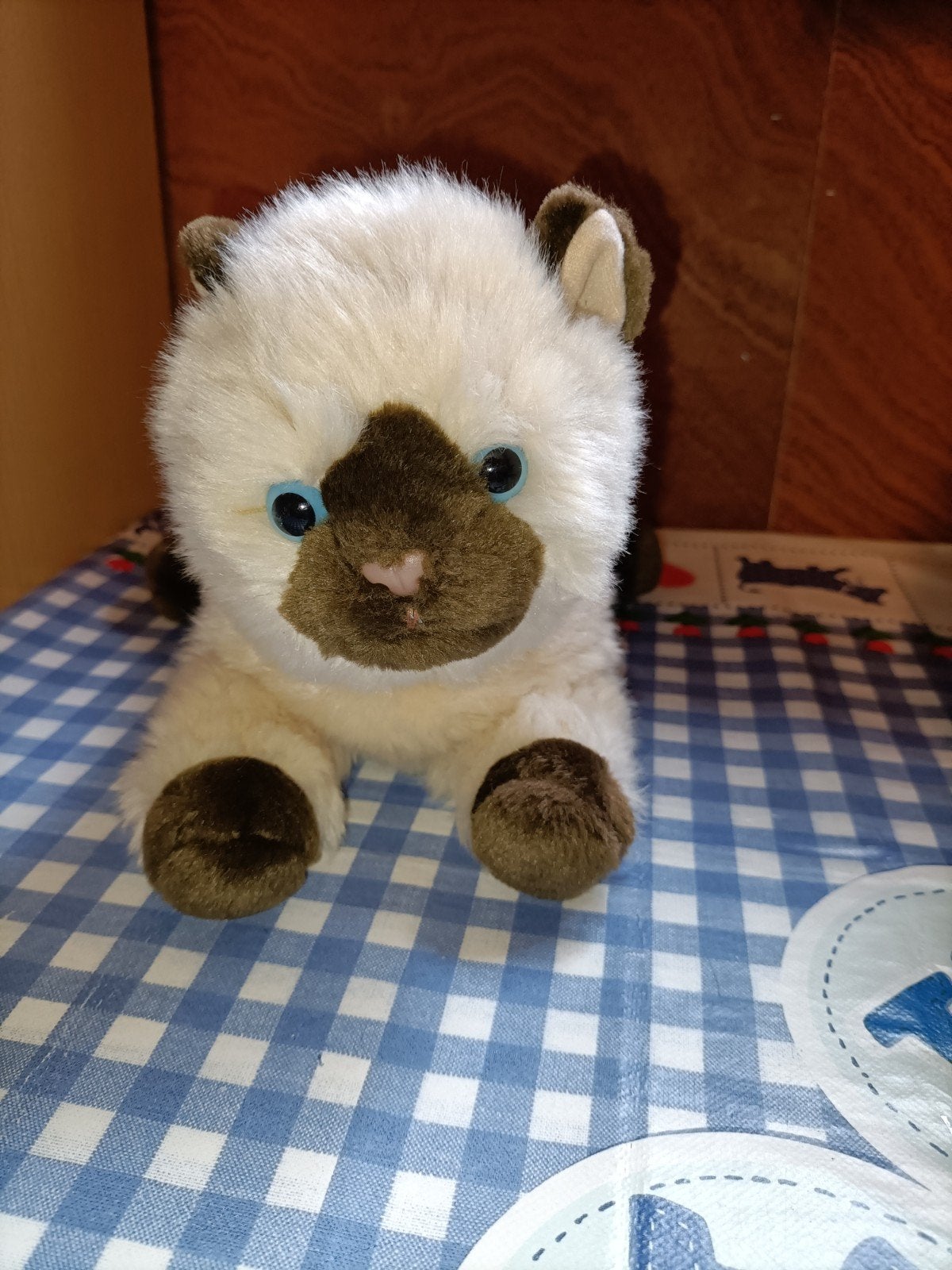 Lieve zachte Siamees kat knuffel 23 cm groot, Ophalen of Verzenden, Zo goed als nieuw