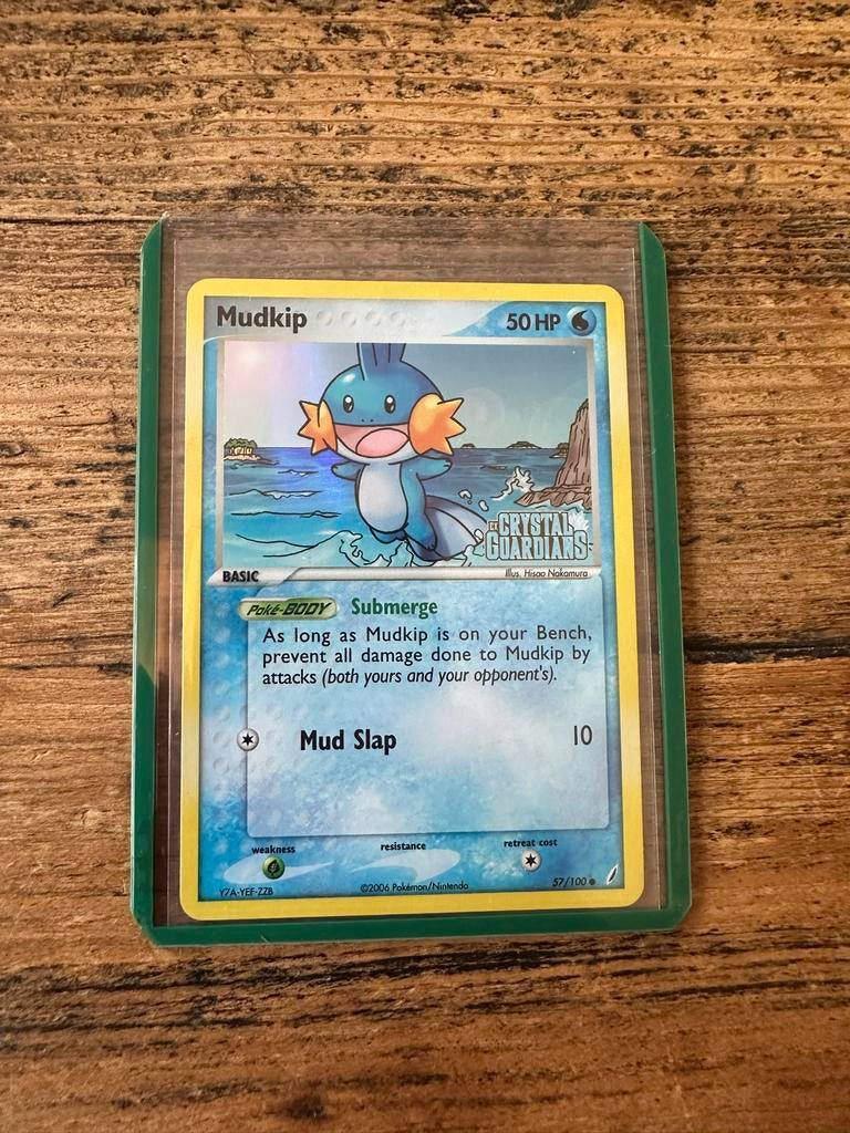 Pokemon kaart reverse holo - Mudkip 57/100, Ophalen, Zo goed als nieuw, Losse kaart, Foil