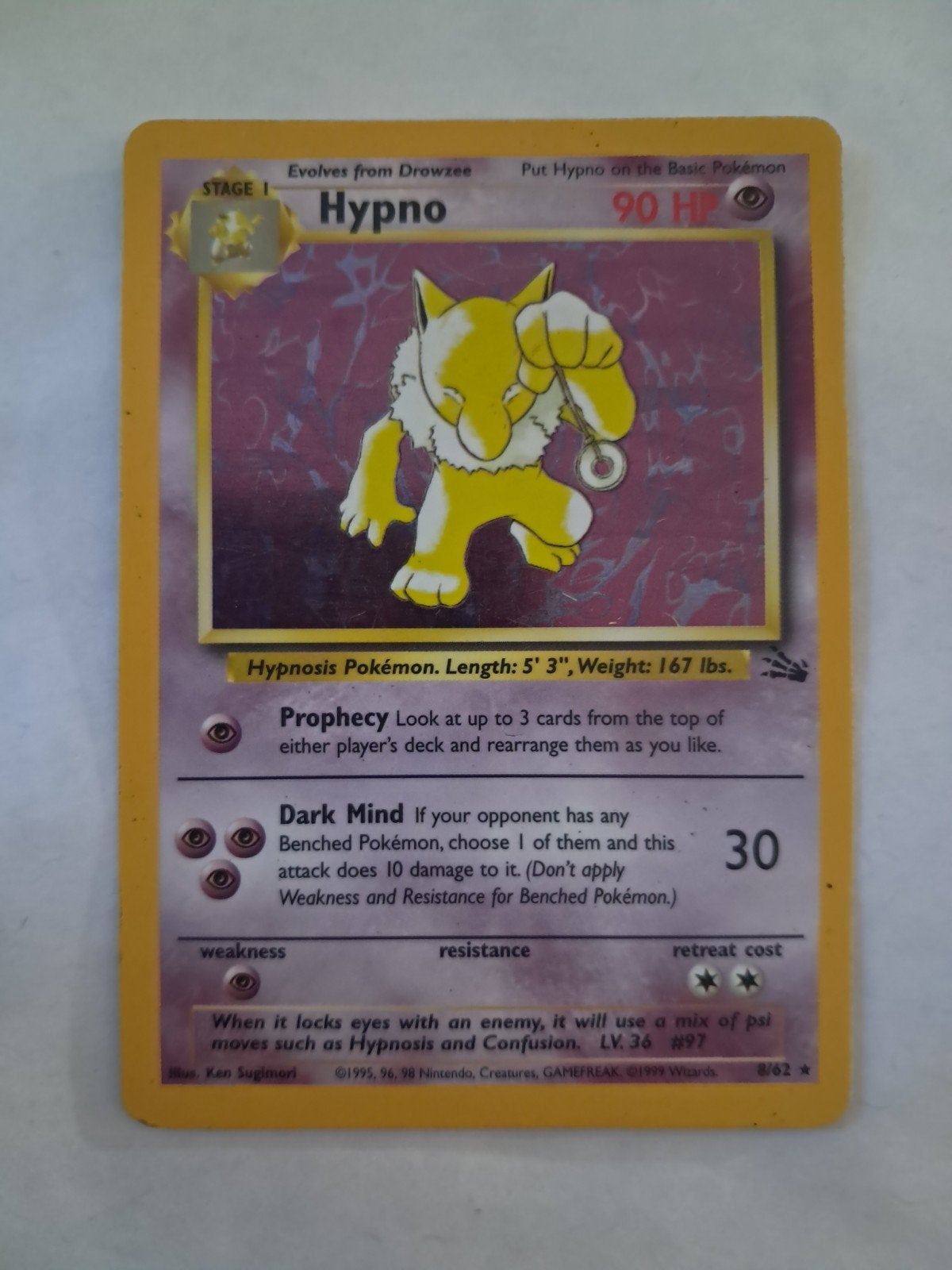 Hypno 8 Fossil, Ophalen of Verzenden, Zo goed als nieuw, Losse kaart, Foil