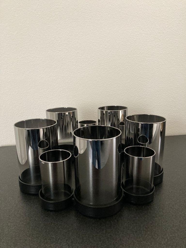 J-Line Glam Windlicht Cirkel van 10 glaasjes zwart Nieuw!, Huis en Inrichting, Woonaccessoires | Kandelaars en Kaarsen, 12 cm