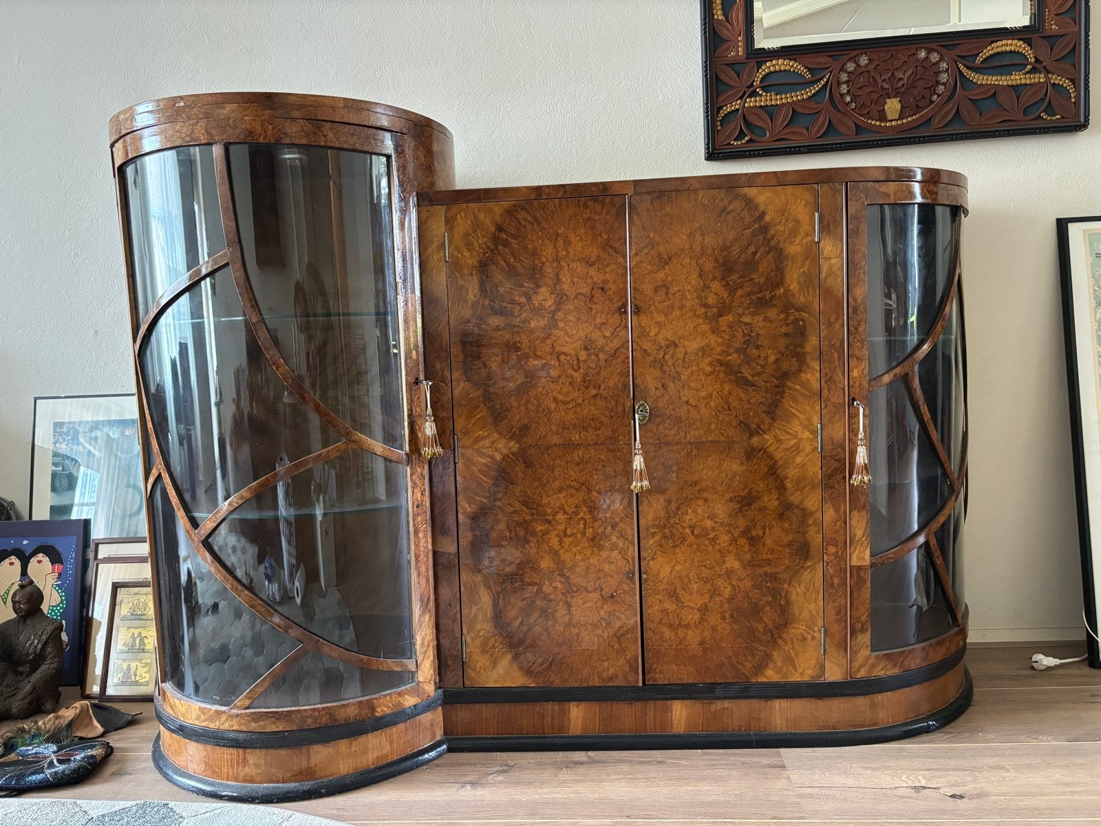 Art Deco dressoir met Vitrinekasten, Antiek en Kunst, Antiek | Meubels | Kasten, Ophalen