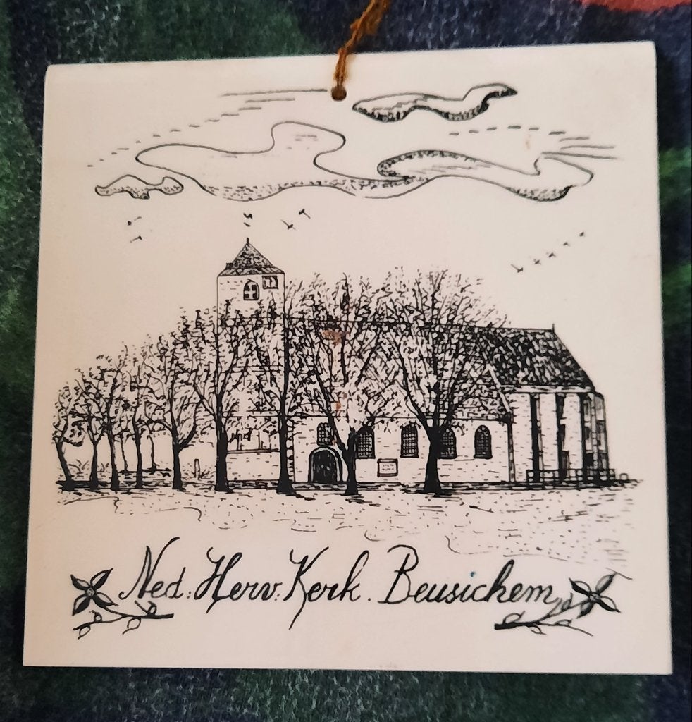 tegeltje Ned Herv kerk Beusichem - 60er jaren, Verzamelen, Ophalen of Verzenden, Huis en Inrichting