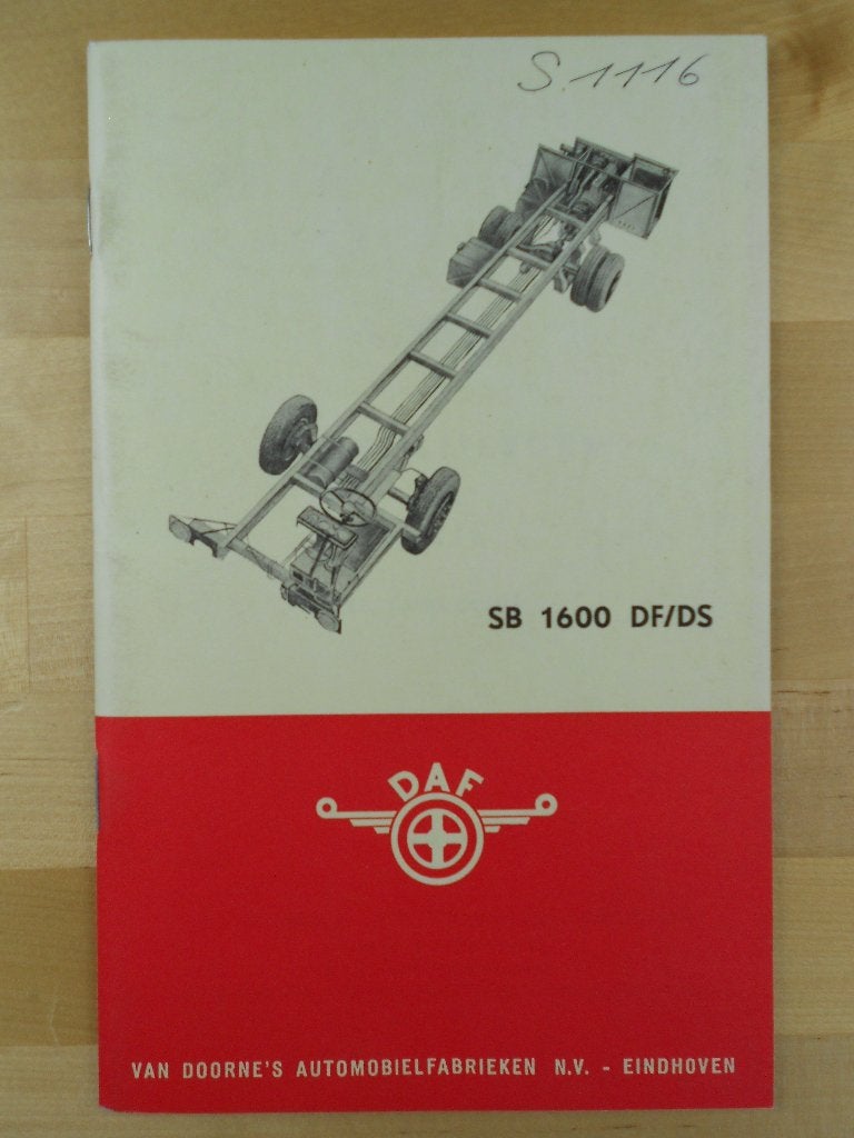 DAF SB1600 DF DS Bus Handleiding 1968 Instructieboek SB 1600, Ophalen of Verzenden