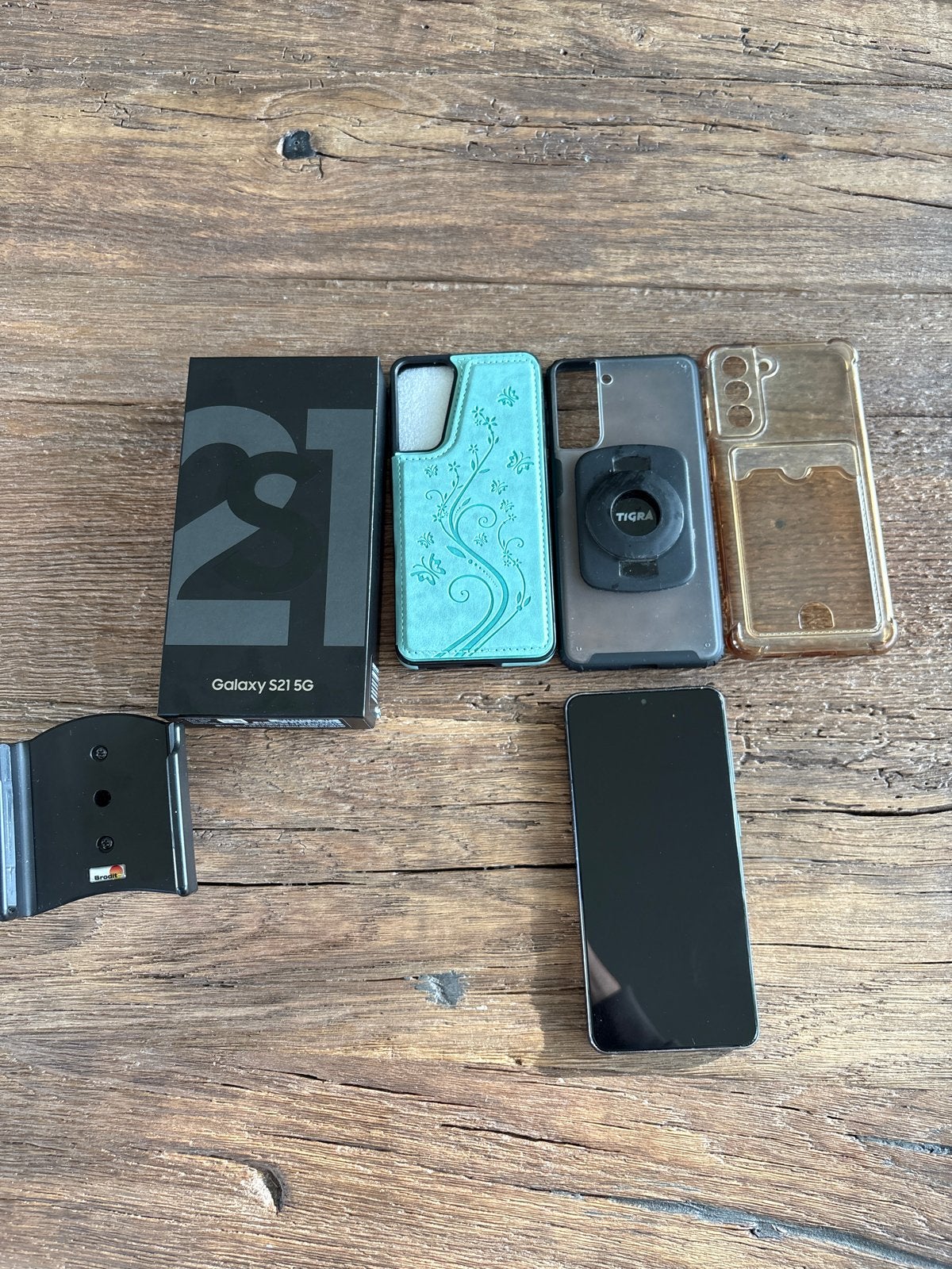 Samsung S21 256GB met 3 hoesjes en telefoonhouder, Gebruikt, Verzenden, Zwart, Android OS