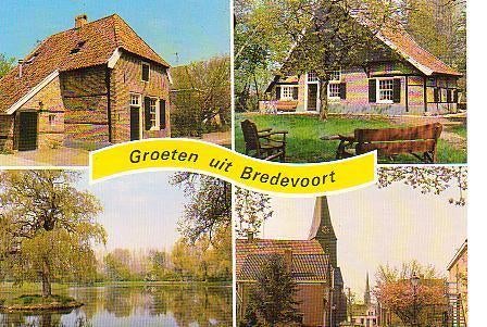 Ansichtkaart	Bredevoort	4-luik, Verzamelen, Verzenden, 1960 tot 1980, Gelopen, Gelderland