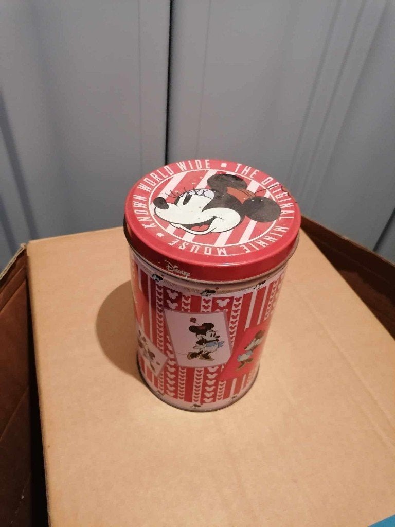 Disney blik minnie mouse, Verzamelen, Disney, Ophalen, Mickey Mouse, Zo goed als nieuw, Beeldje of Figuurtje
