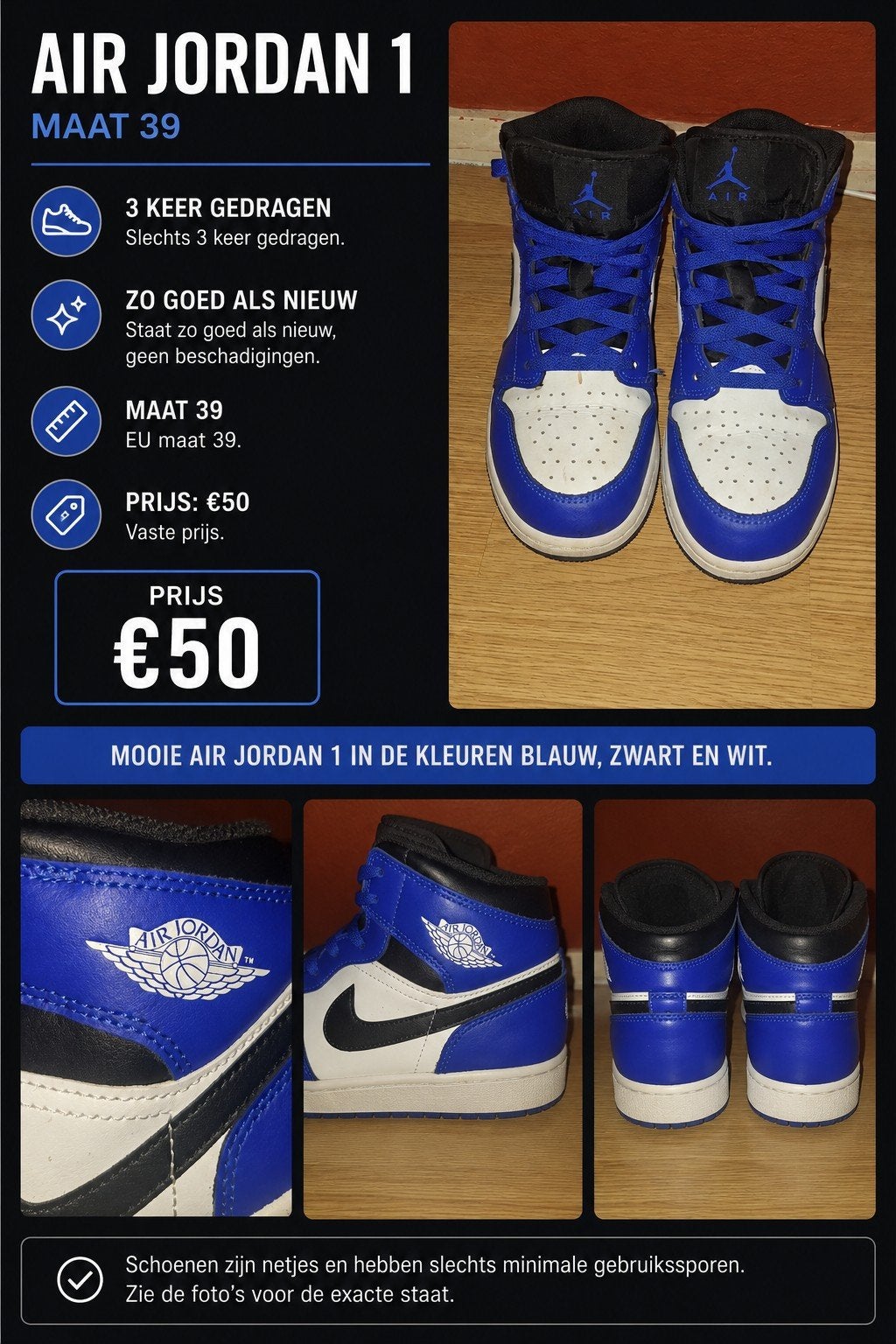 air Jordans, Ophalen of Verzenden, Zo goed als nieuw, Overige typen