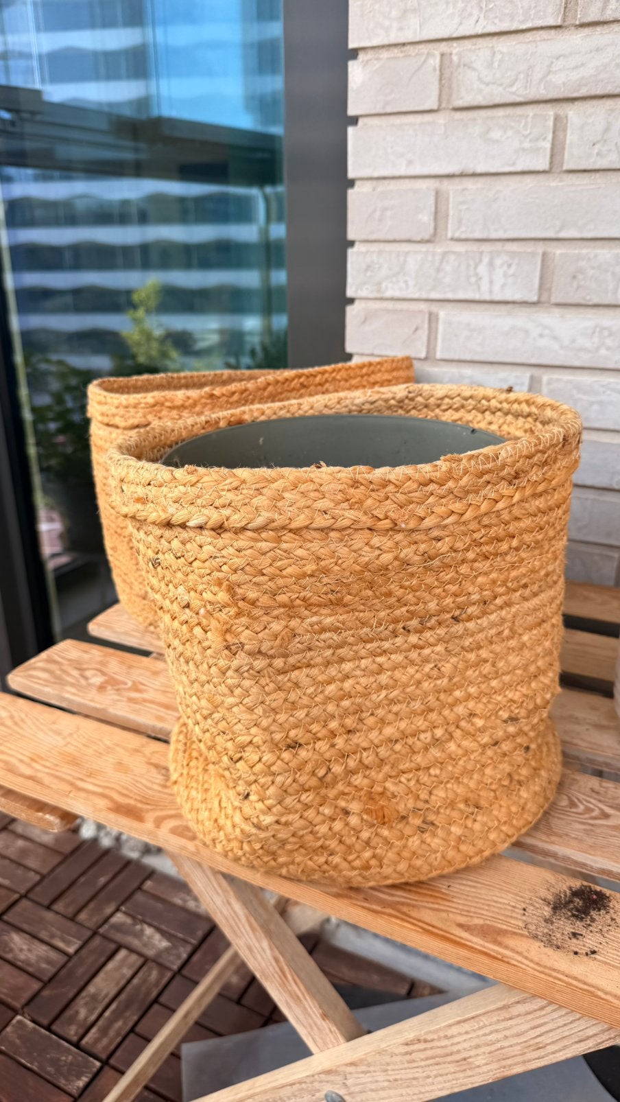 Jute Planter / Storage, Ophalen, Zo goed als nieuw, Rechthoekig, Riet