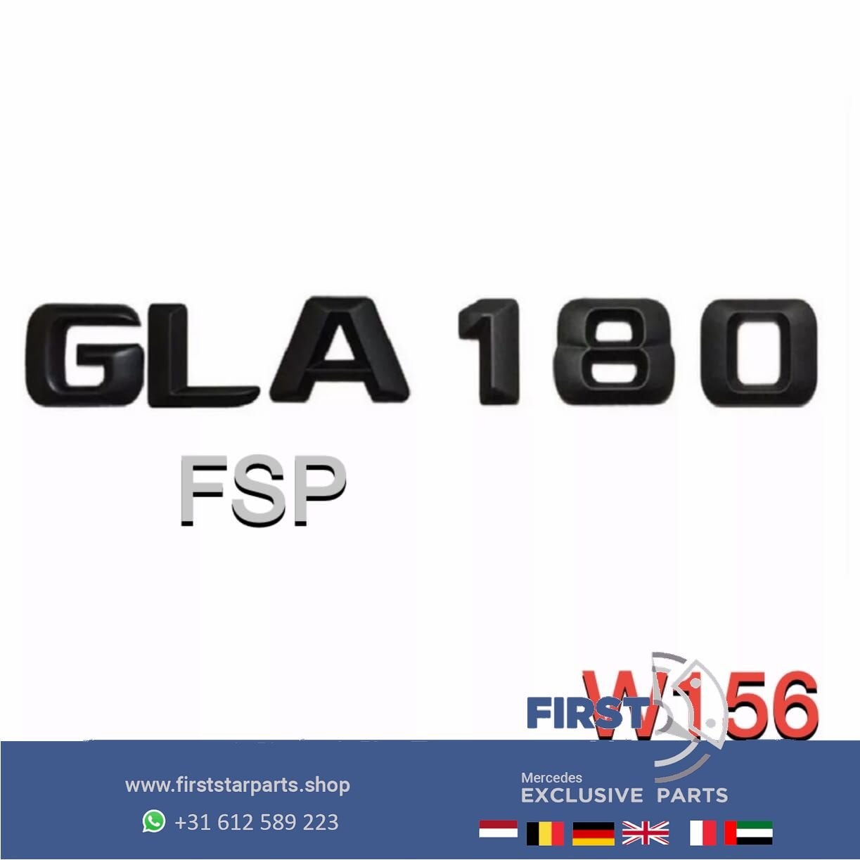 W156 GLA LOGO ZWART GLA45 / GLA180 / GLA220 AMG Mercedes 201, Gebruikt, -, Ophalen of Verzenden, Achter