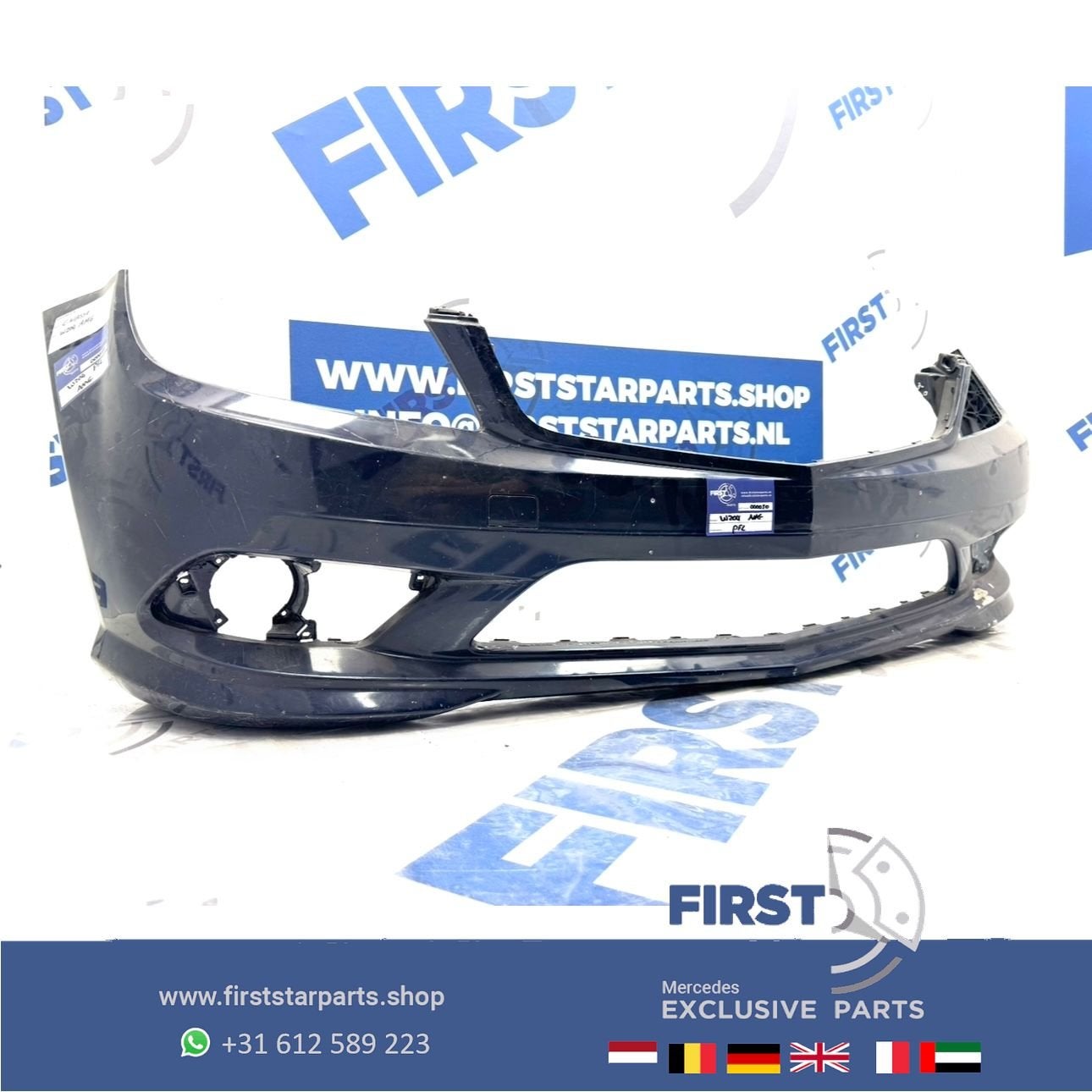 W204 AMG voorbumper PDC A2048853725 zwart wit grijs 2007-201, Gebruikt, -, Voor, Ophalen of Verzenden