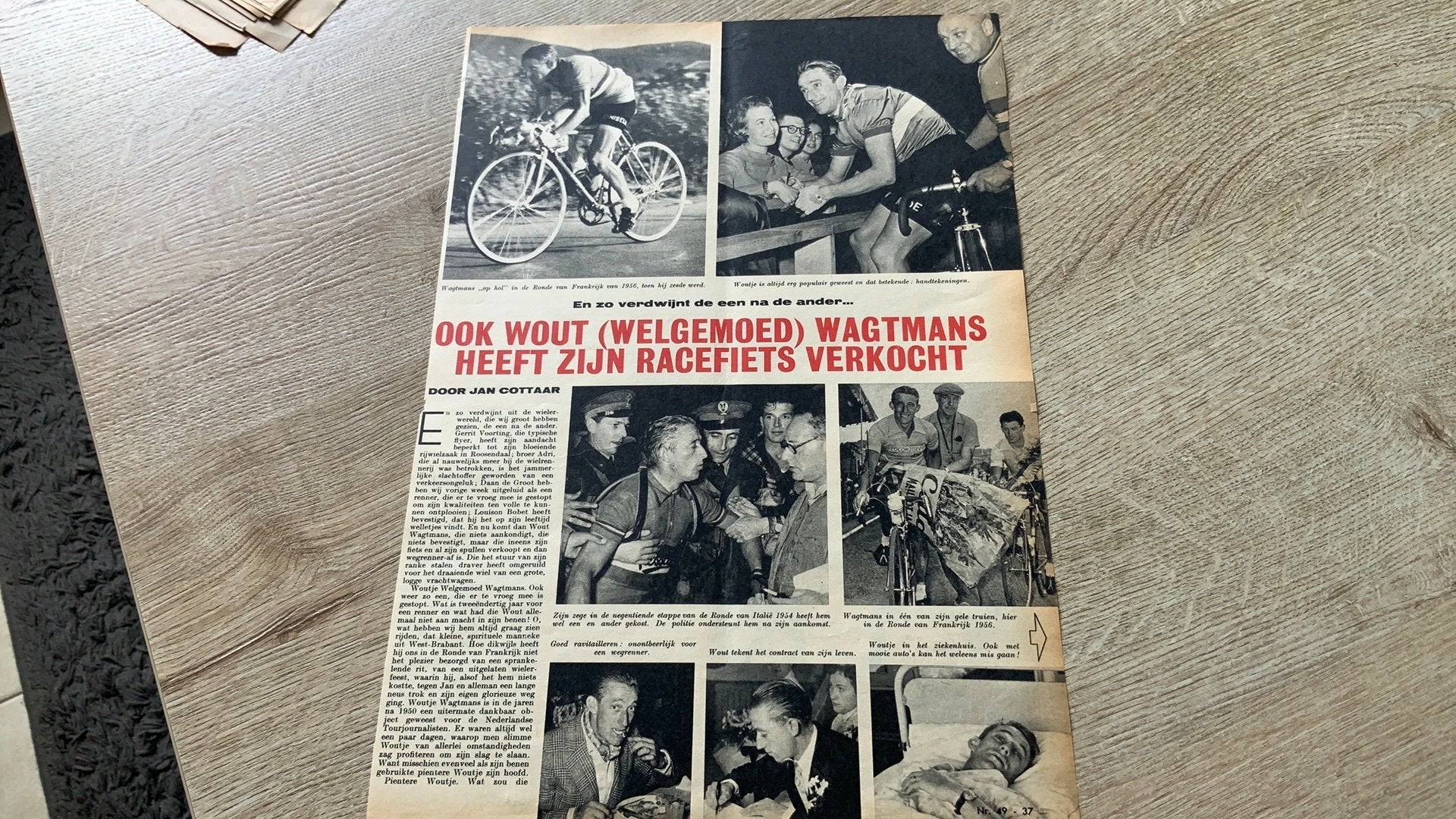 Wout Wagtmans.Oud artikel 1961, Ophalen of Verzenden, 1940 tot 1960, Nederland, Knipsel(s)