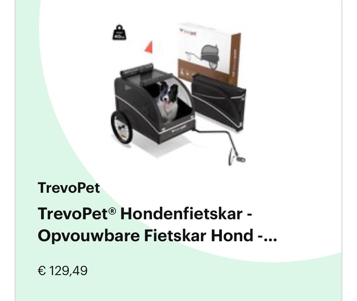 Hondenfietskar Trevopet weinig gebruikt, Ophalen, Zo goed als nieuw, Hondenkar